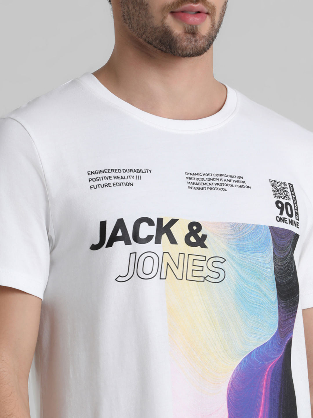 White Graphic Print T-shirt