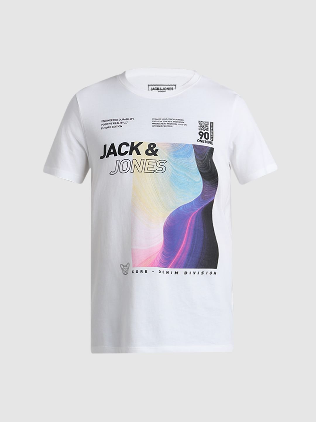 White Graphic Print T-shirt