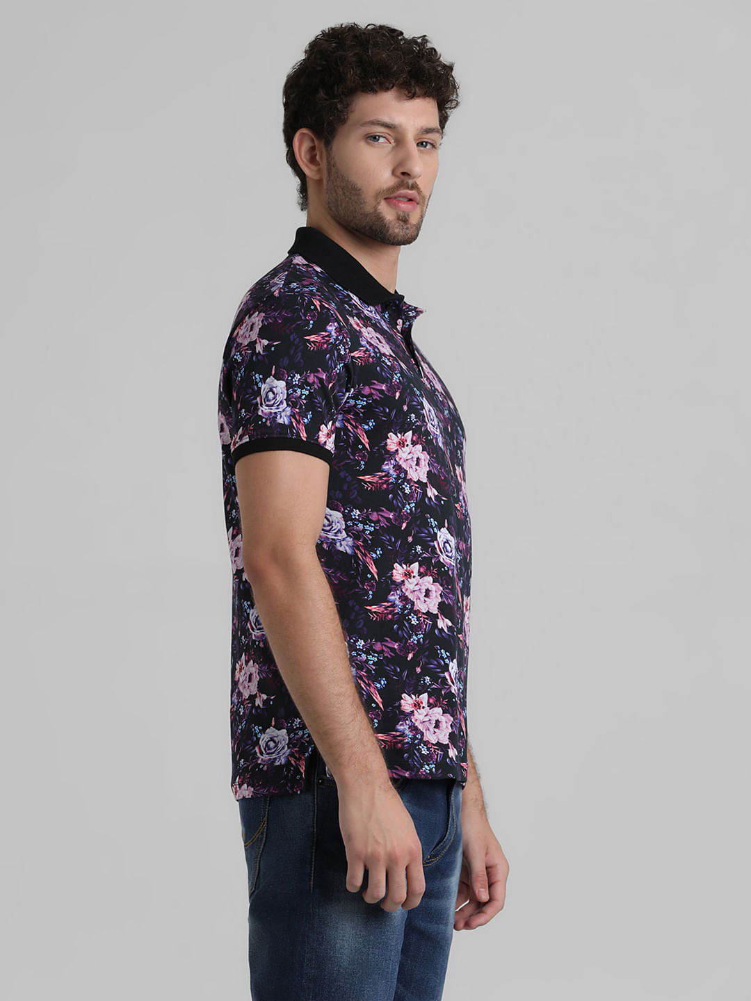 Purple Floral Polo T-shirt