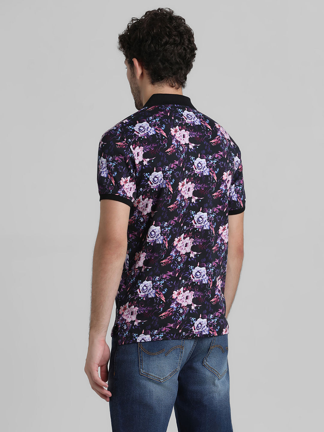 Purple Floral Polo T-shirt