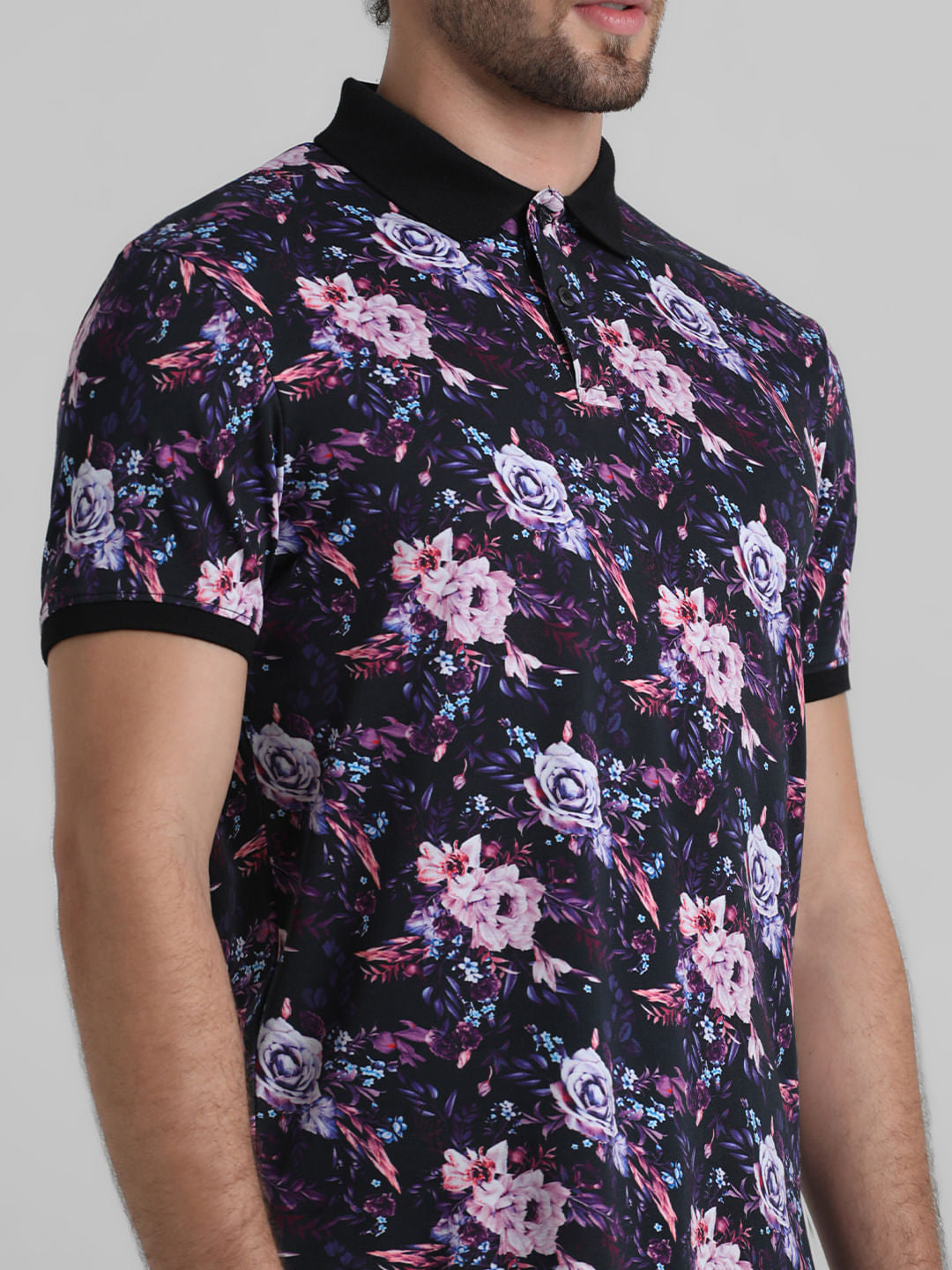 Purple Floral Polo T-shirt
