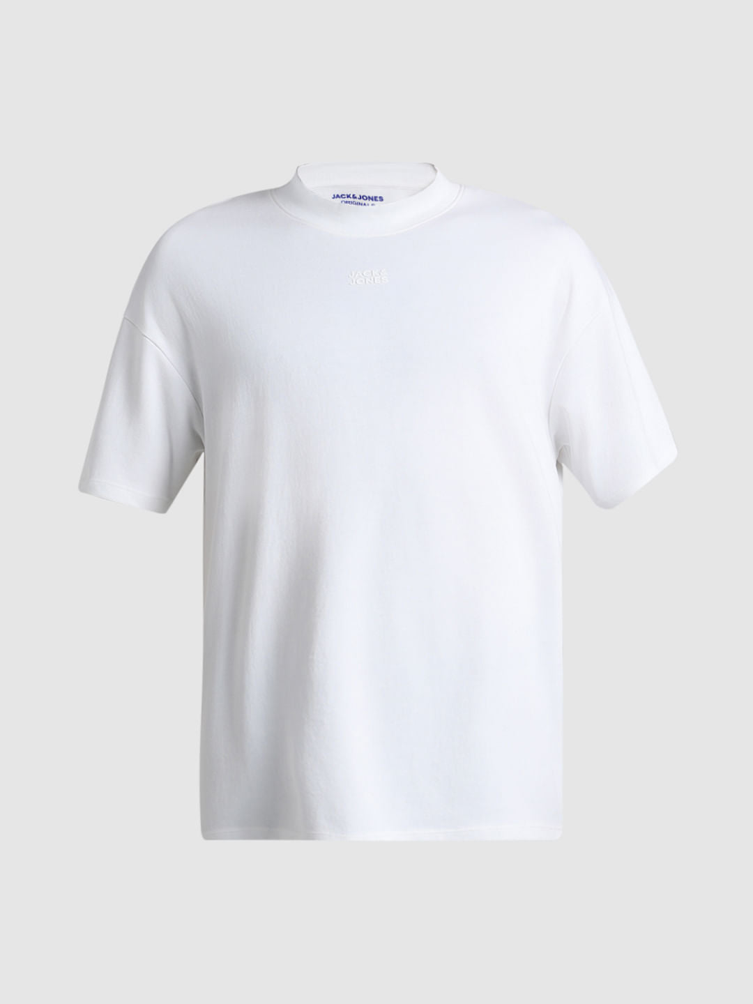URBAN RACERS by JACK&JONES WHITE HIGH NECK CREW NECK T-SHIRT