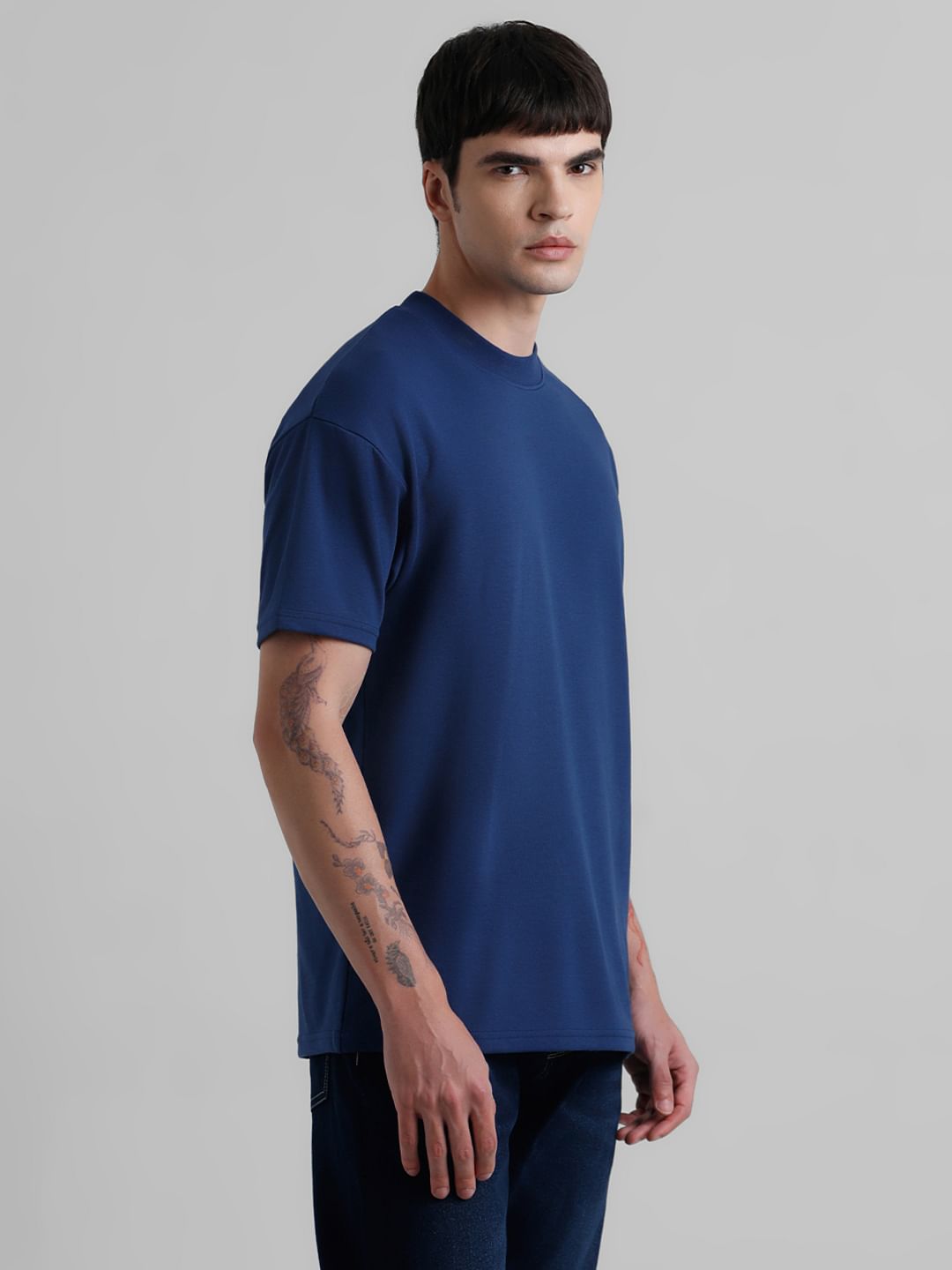 URBAN RACERS by JACK&JONES Blue Logo Print Crew Neck T-shirt