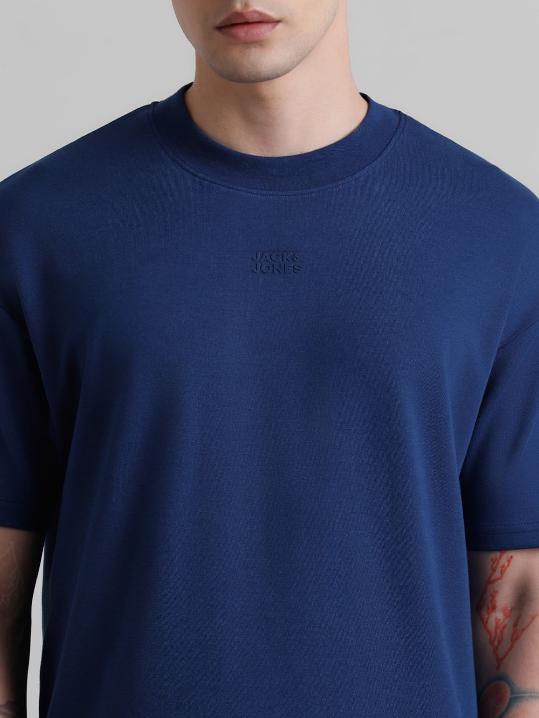 URBAN RACERS by JACK&JONES Blue Logo Print Crew Neck T-shirt