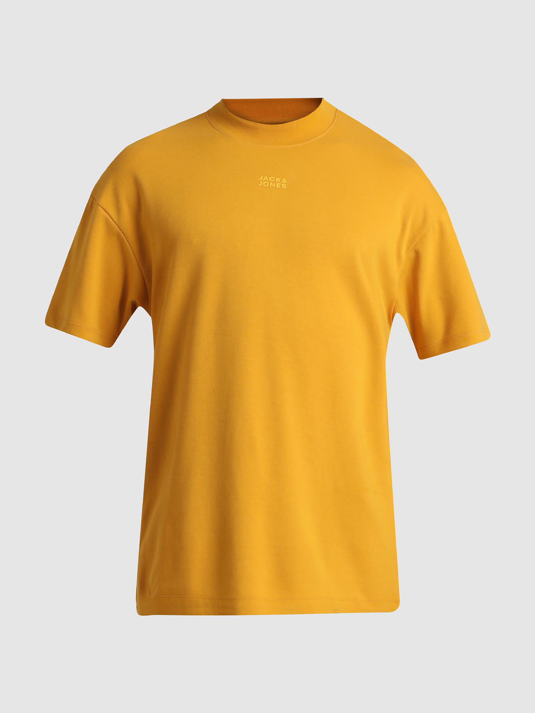 URBAN RACERS by JACK&JONES Yellow High Neck Crew Neck T-shirt