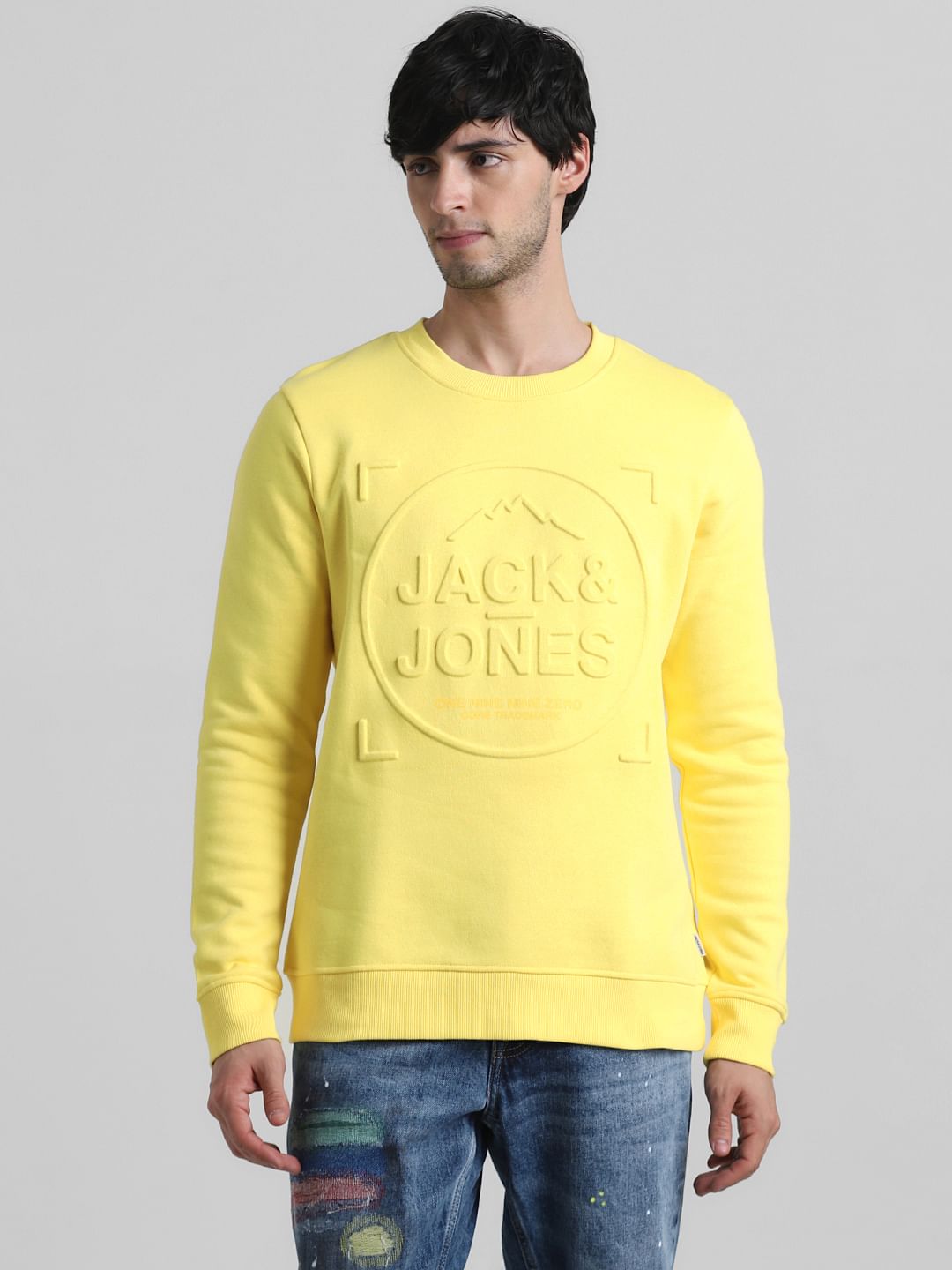 Yellow Embossed Logo Sweatshirt