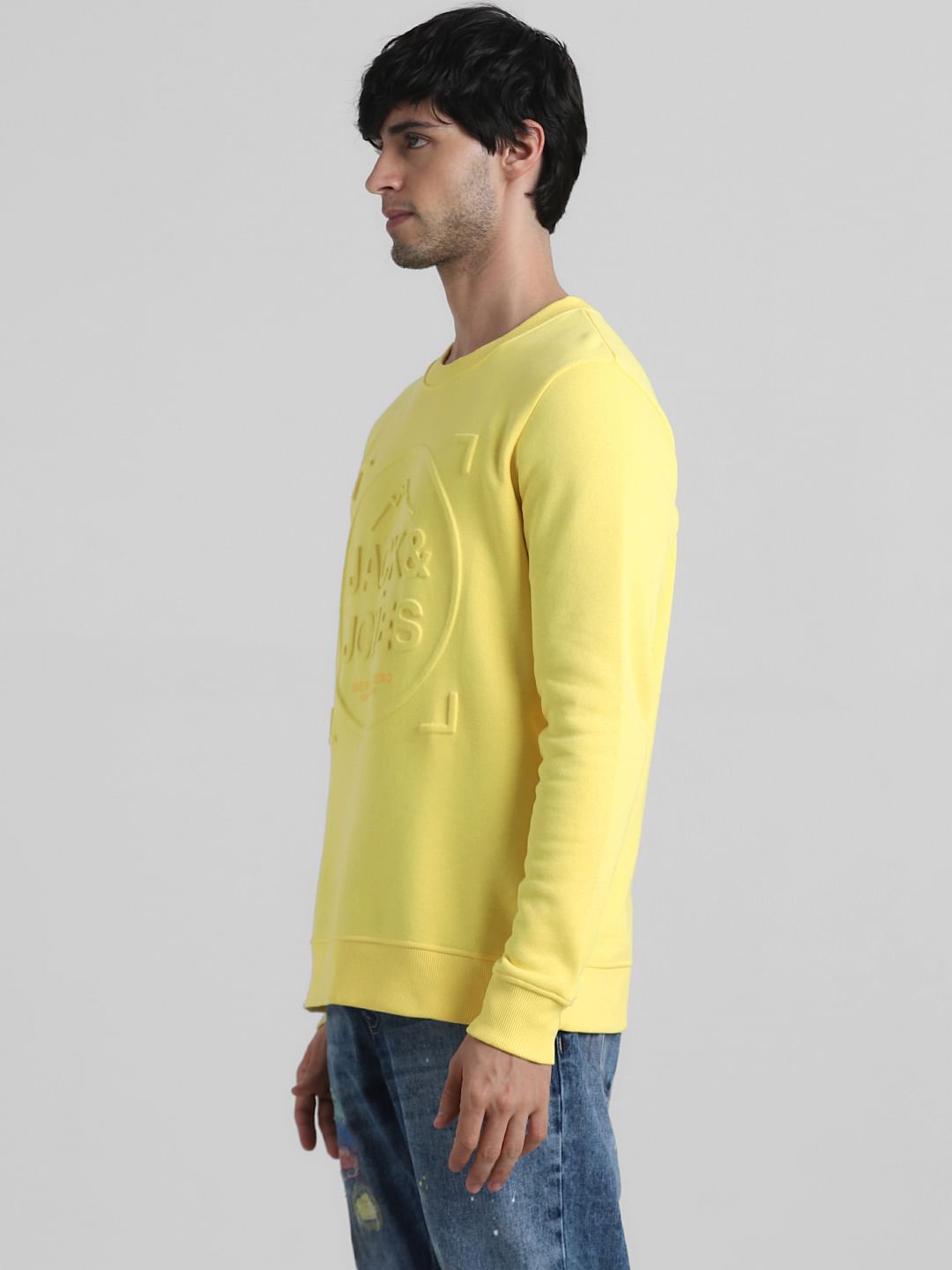 Yellow Embossed Logo Sweatshirt