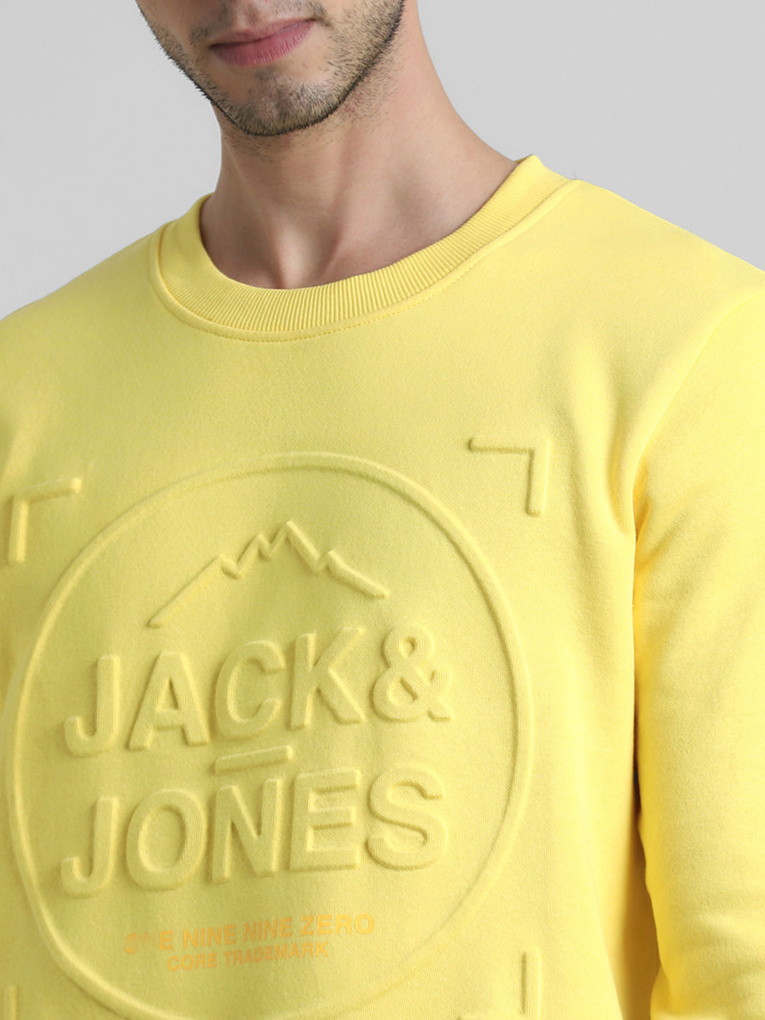 Yellow Embossed Logo Sweatshirt