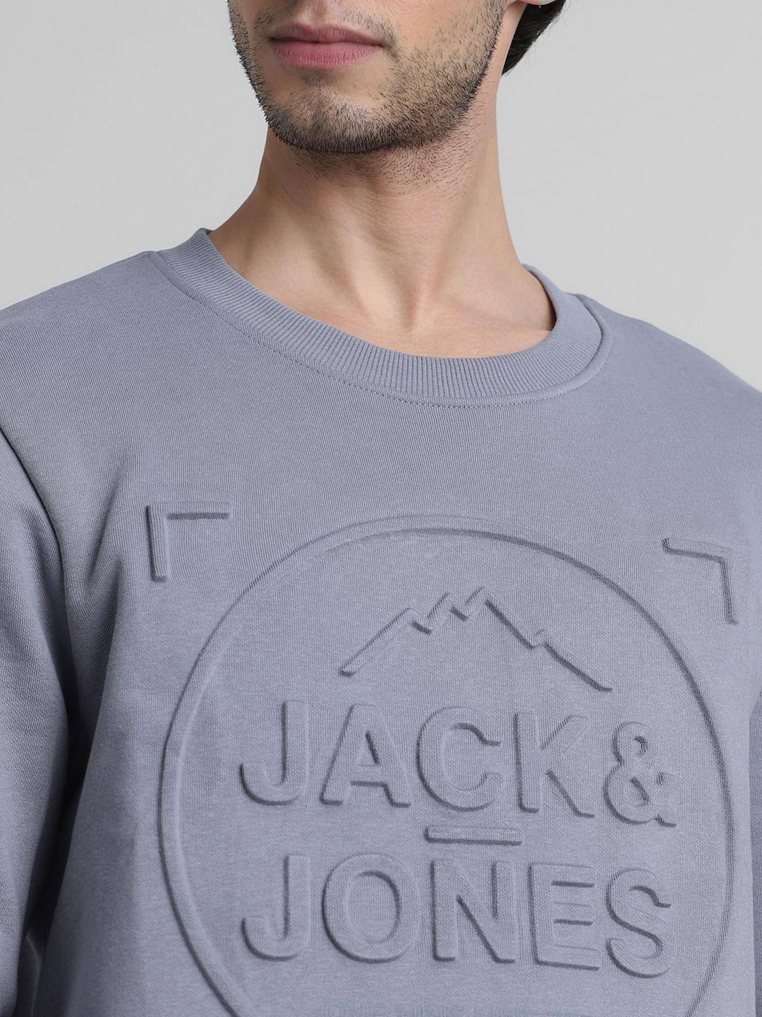 Grey Embossed Logo Sweatshirt