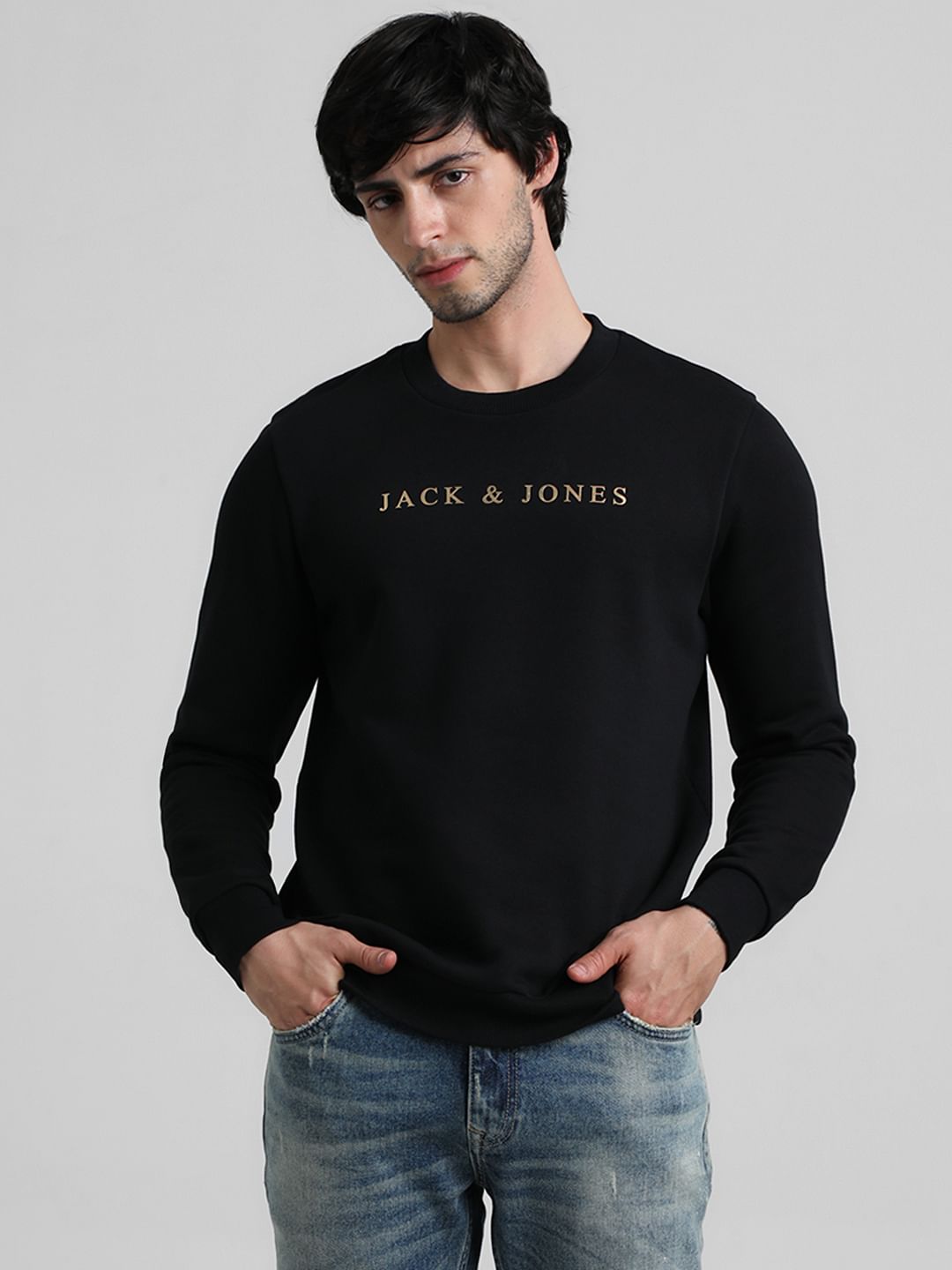 Black Logo Print Sweatshirt