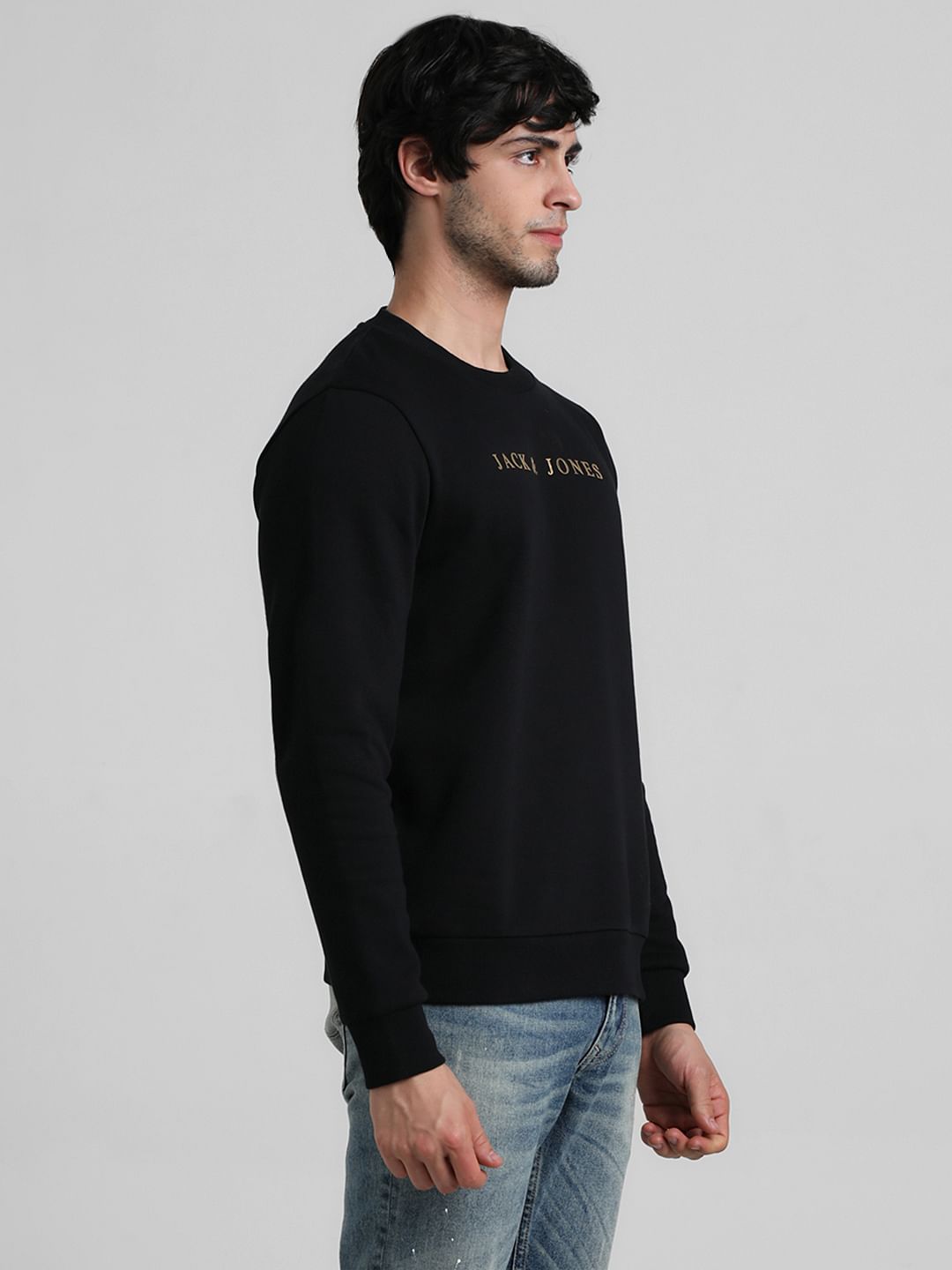 Black Logo Print Sweatshirt
