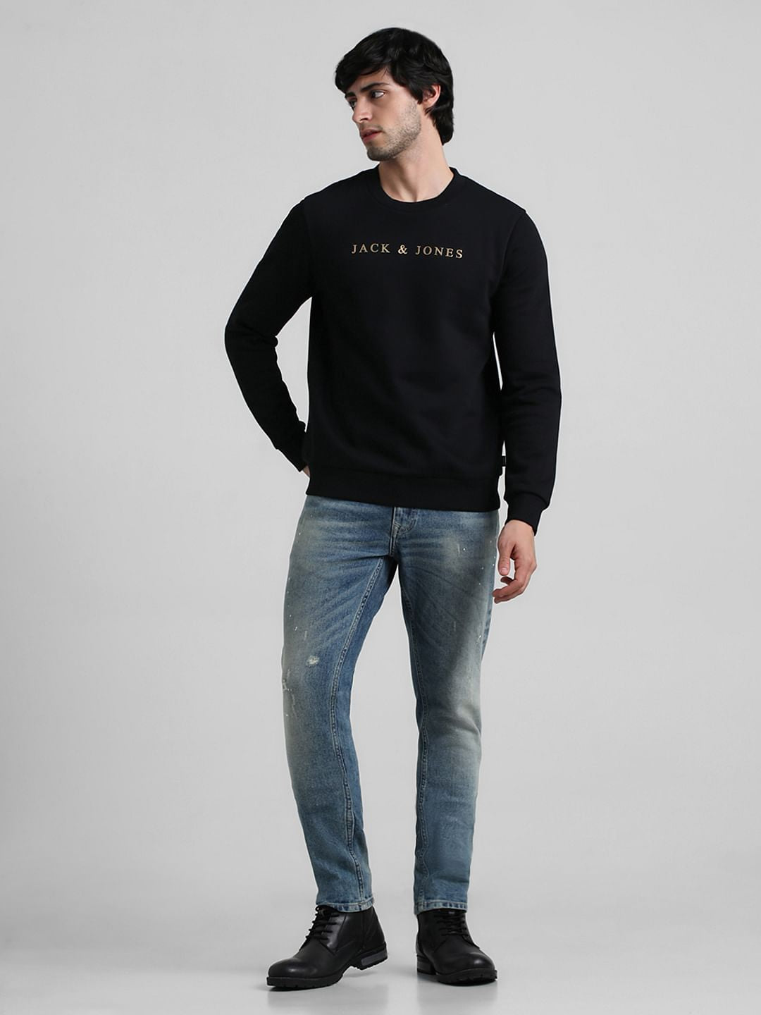 Black Logo Print Sweatshirt