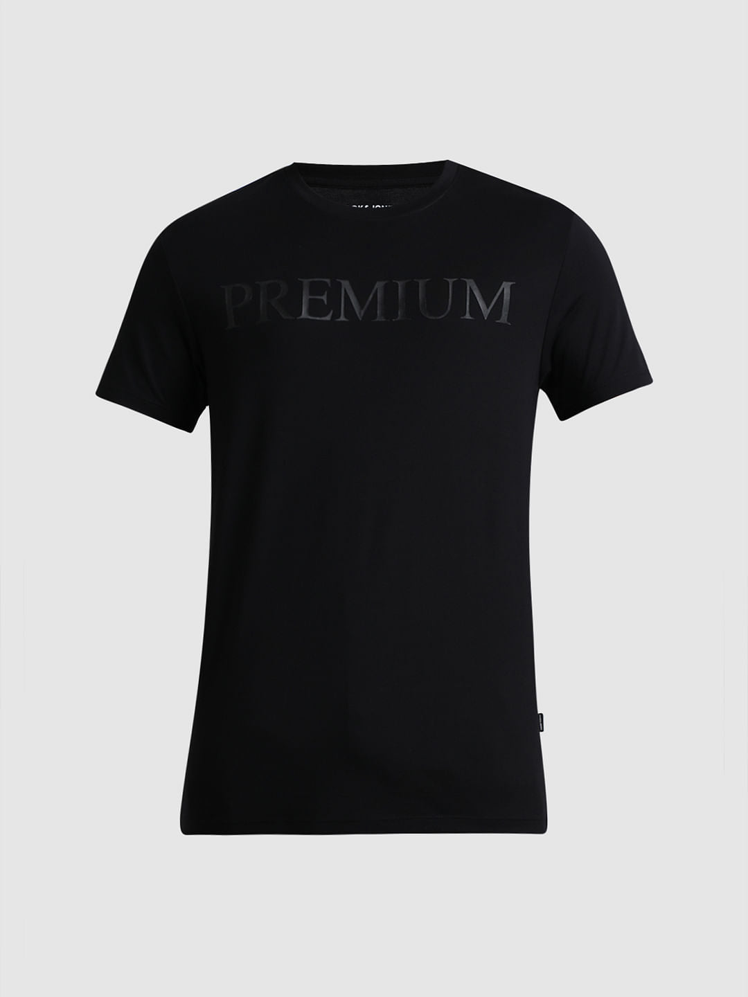 Black Chest Print Oversized T-shirt