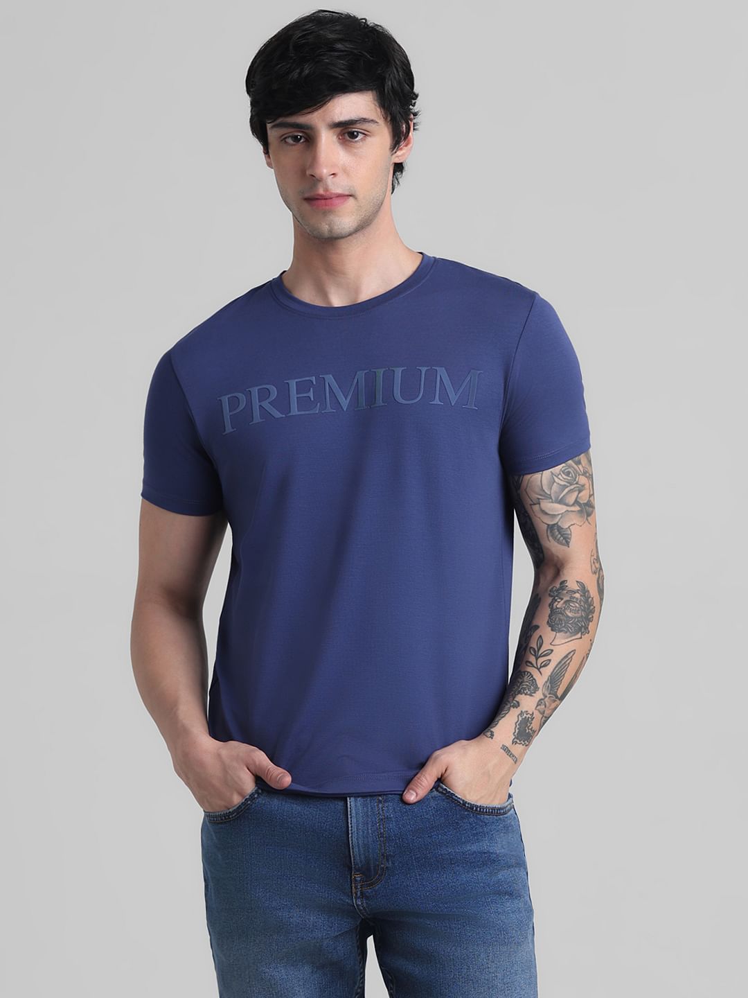 Navy Cotton Oversized T-shirt