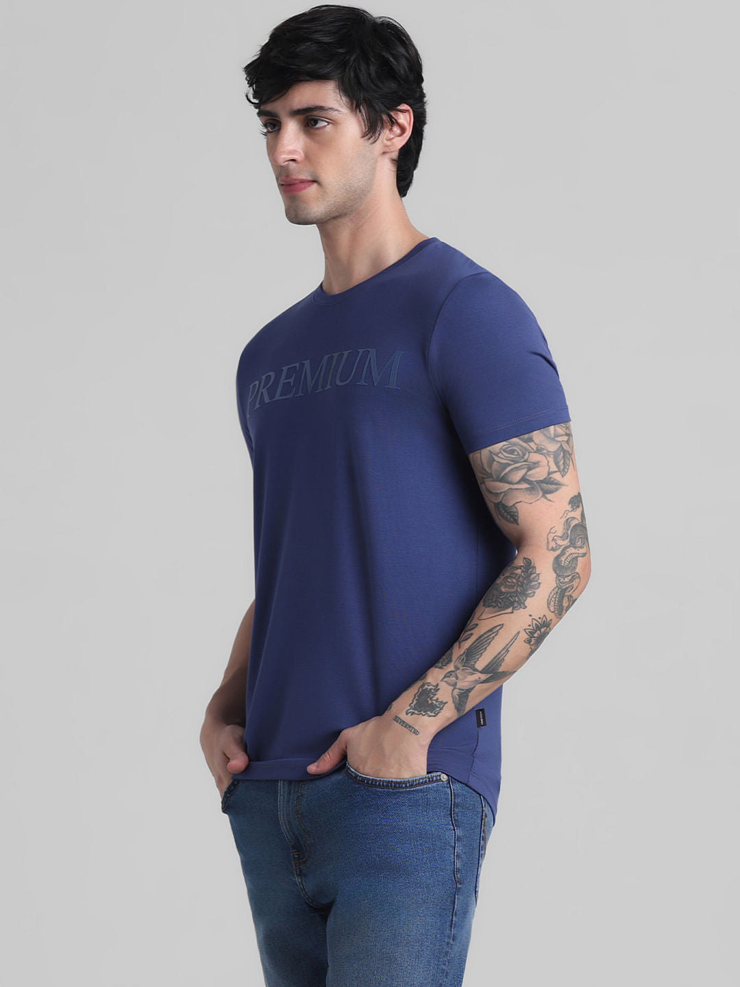 Navy Cotton Oversized T-shirt