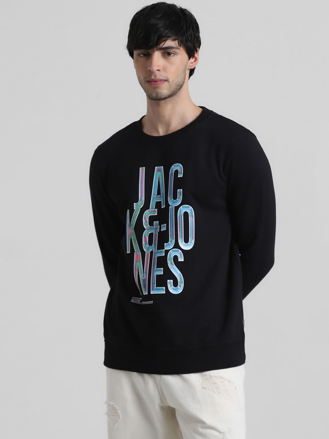Black Typographic Logo Sweatshirt