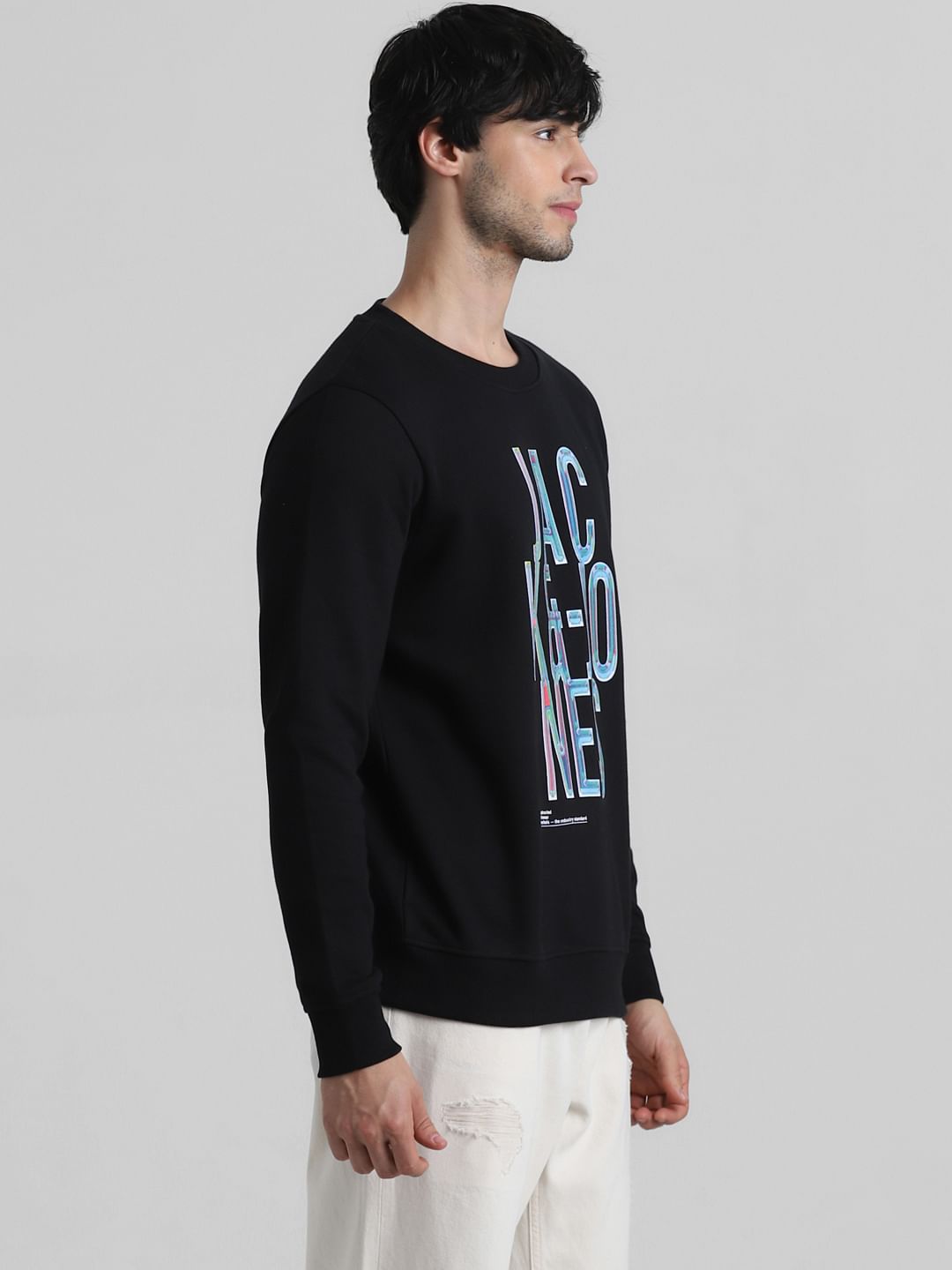 Black Typographic Logo Sweatshirt