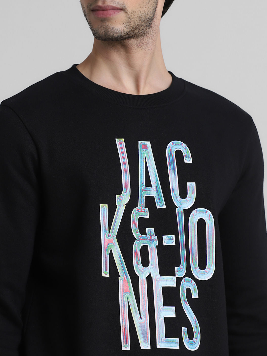 Black Typographic Logo Sweatshirt