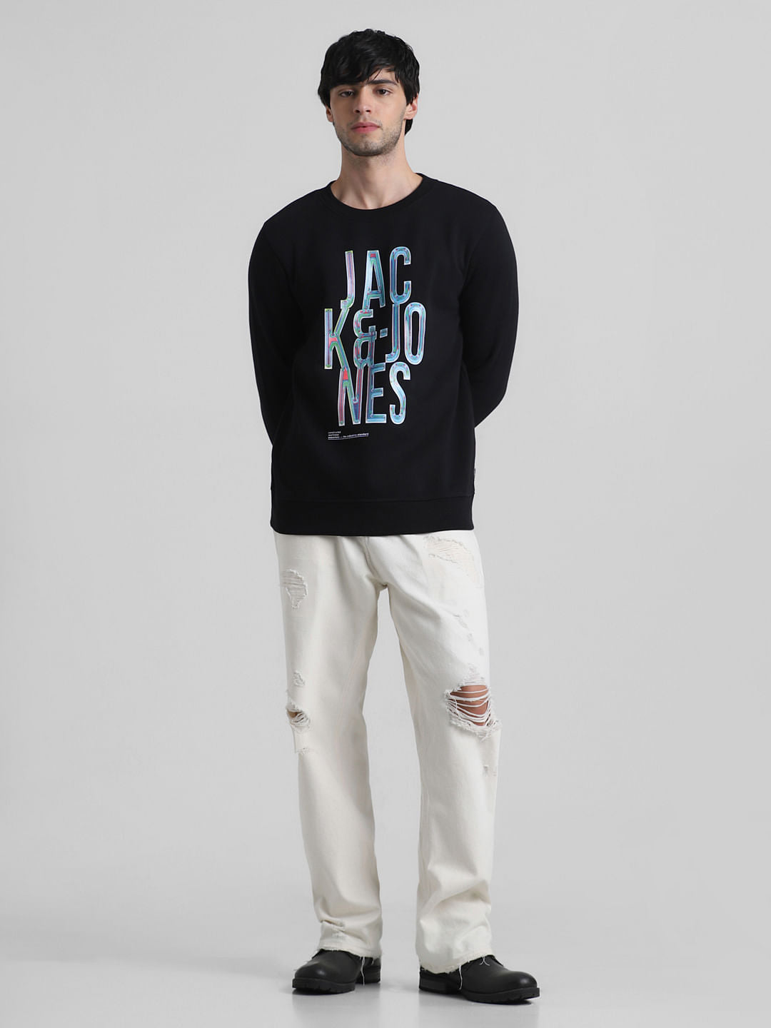 Black Typographic Logo Sweatshirt