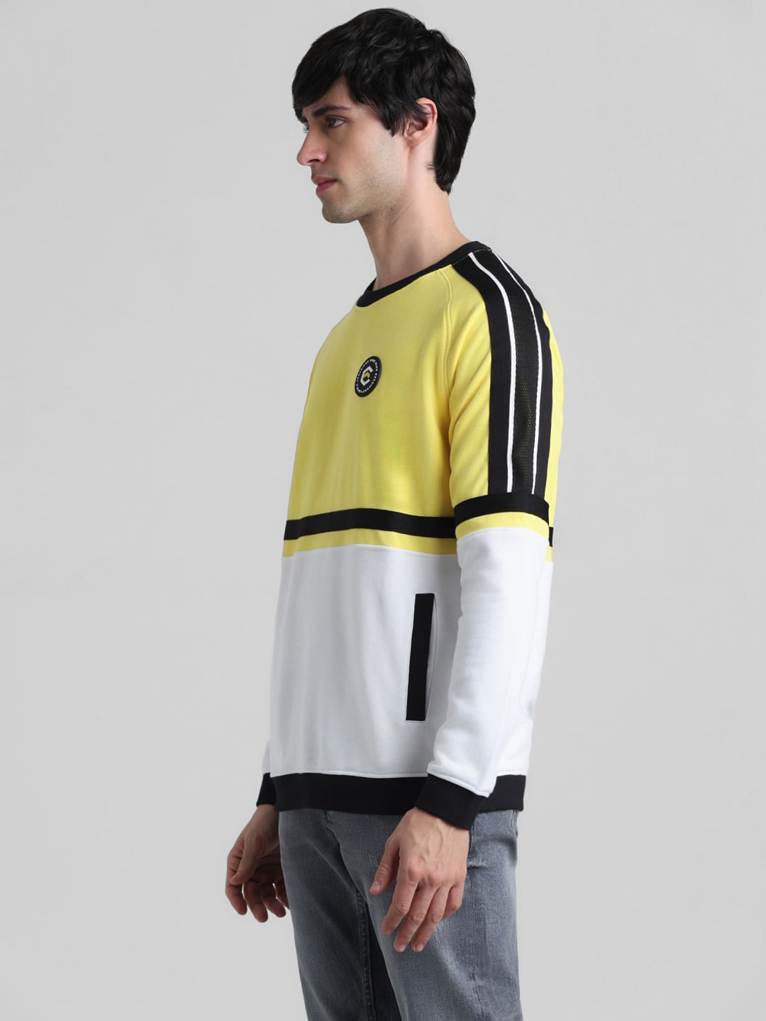 Yellow Colourblocked Sweatshirt