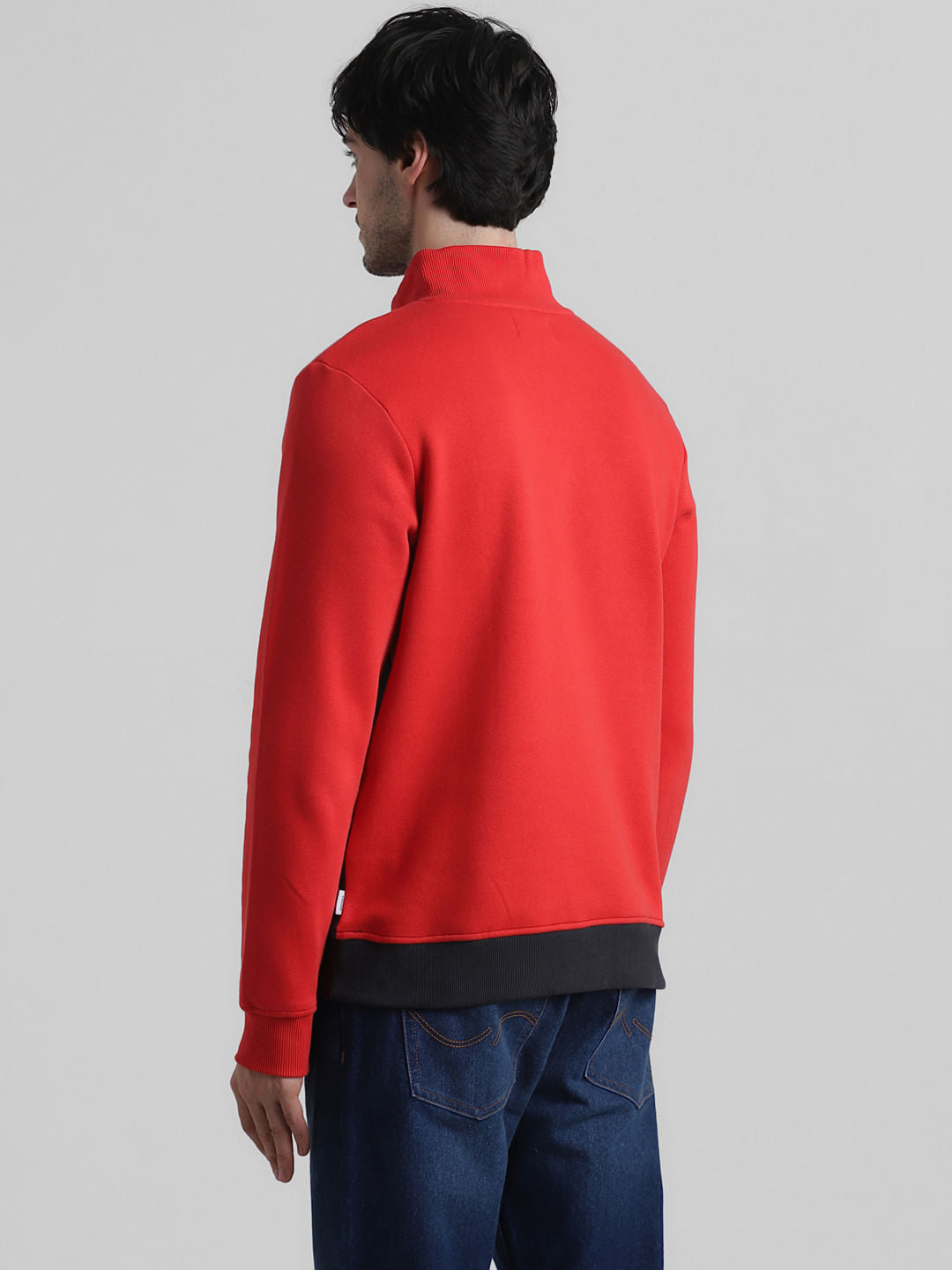 URBAN RACERS by Red High Neck Zip-up Sweatshirt