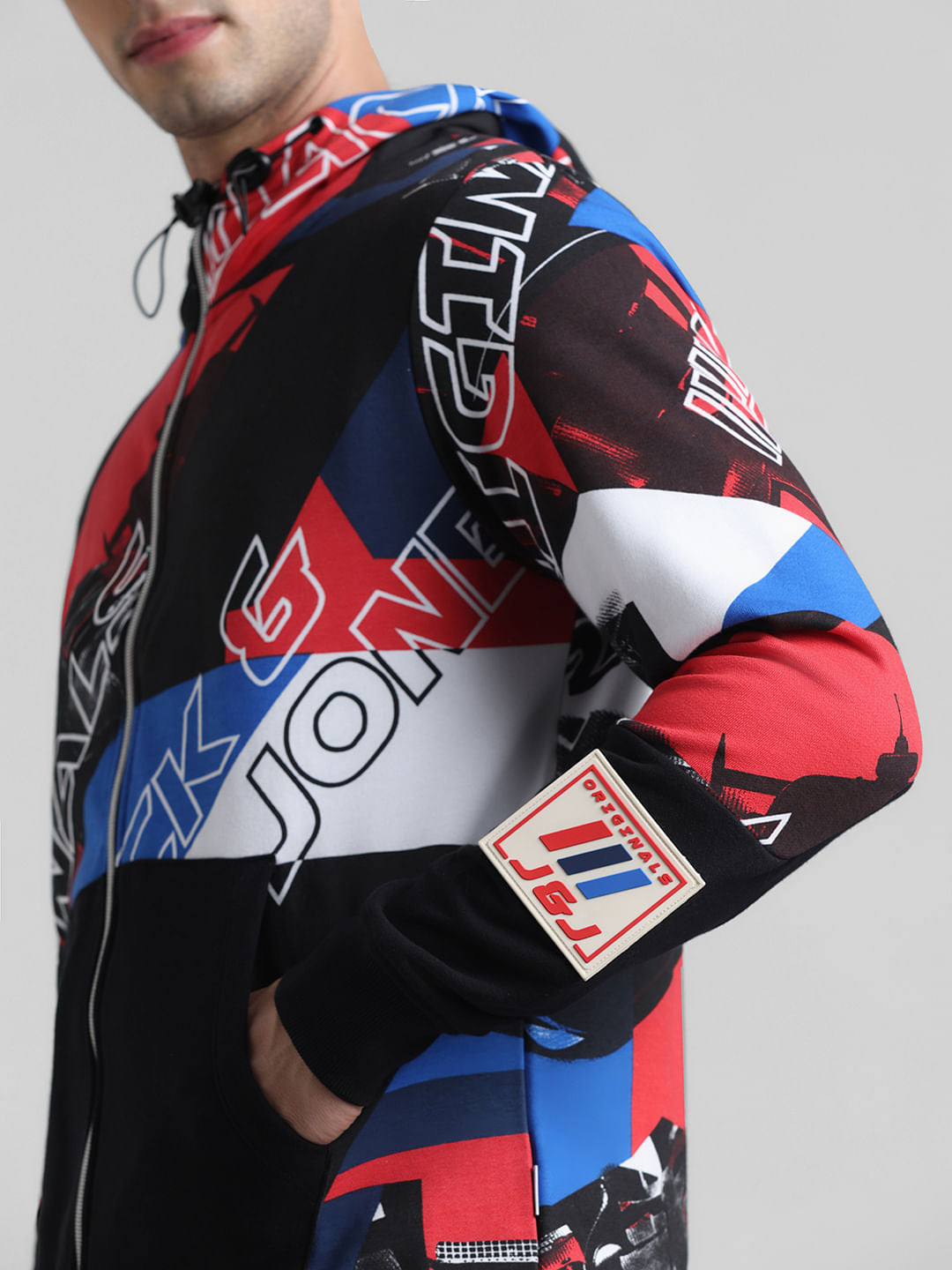 URBAN RACERS by Jack & Jones Black Printed Co-ord Sweatshirt