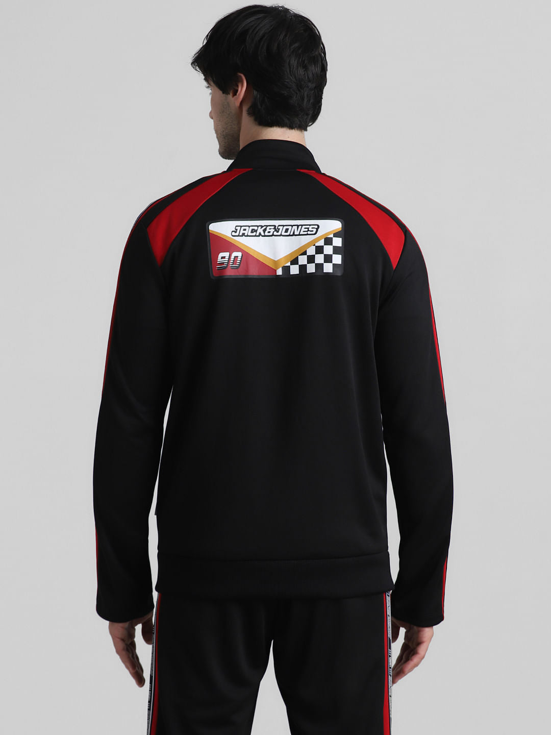 URBAN RACERS by Black Colourblocked Zip-Up Sweatshirt