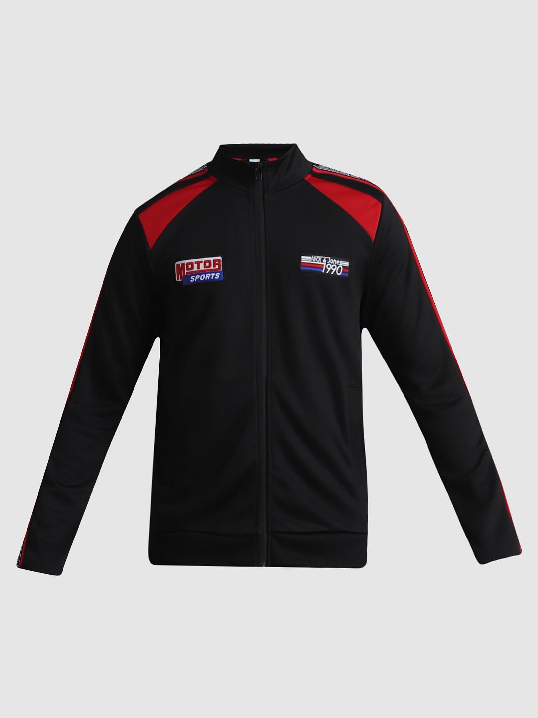 URBAN RACERS by Black Colourblocked Zip-Up Sweatshirt