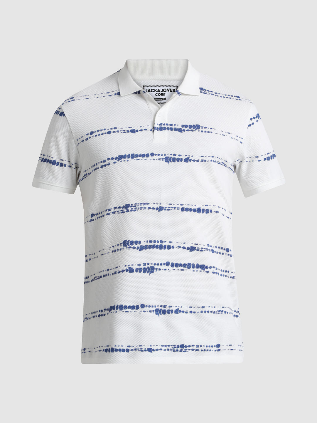 White Printed Polo T-shirt