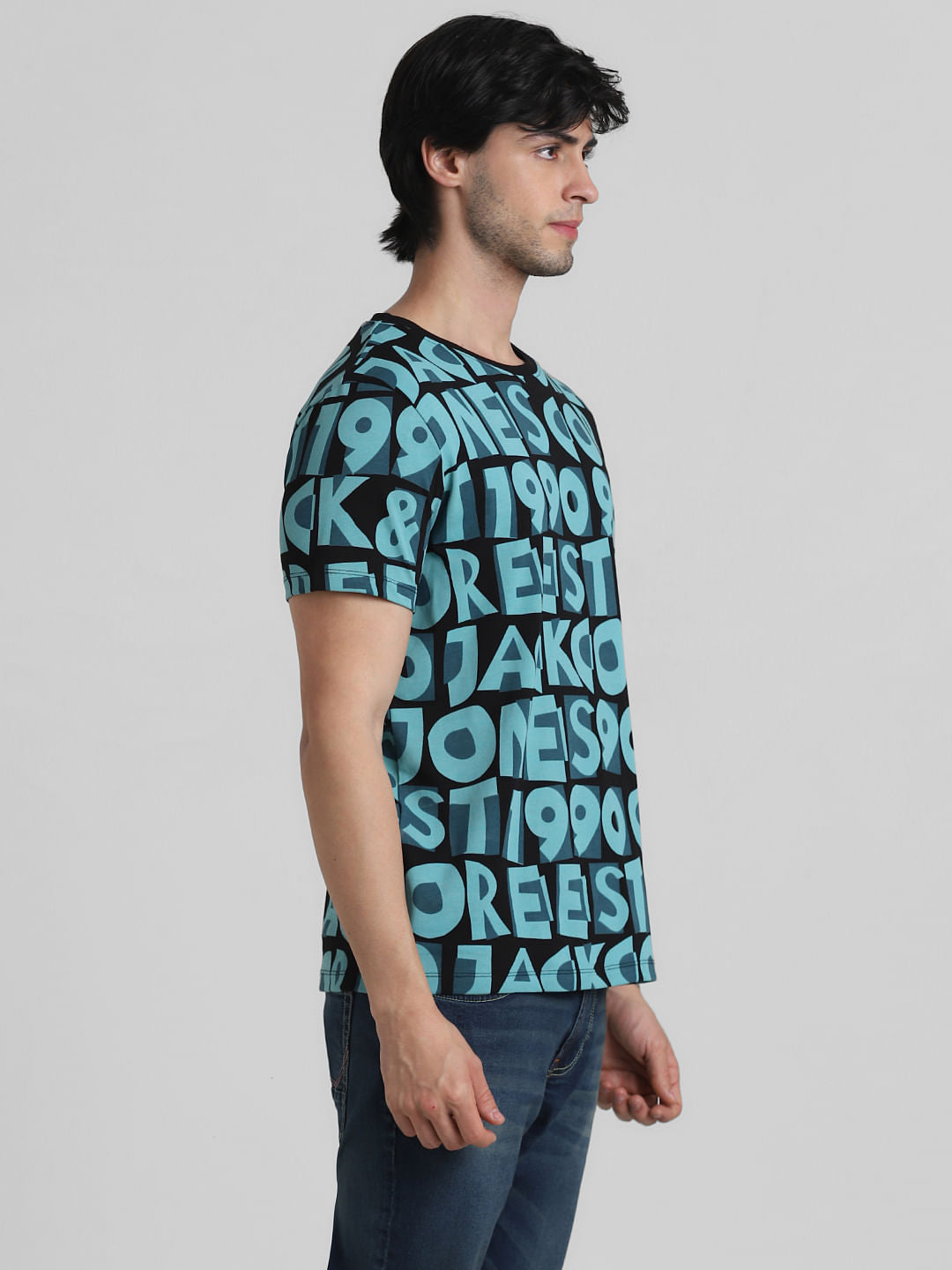 Green Abstract Logo Print T-shirt