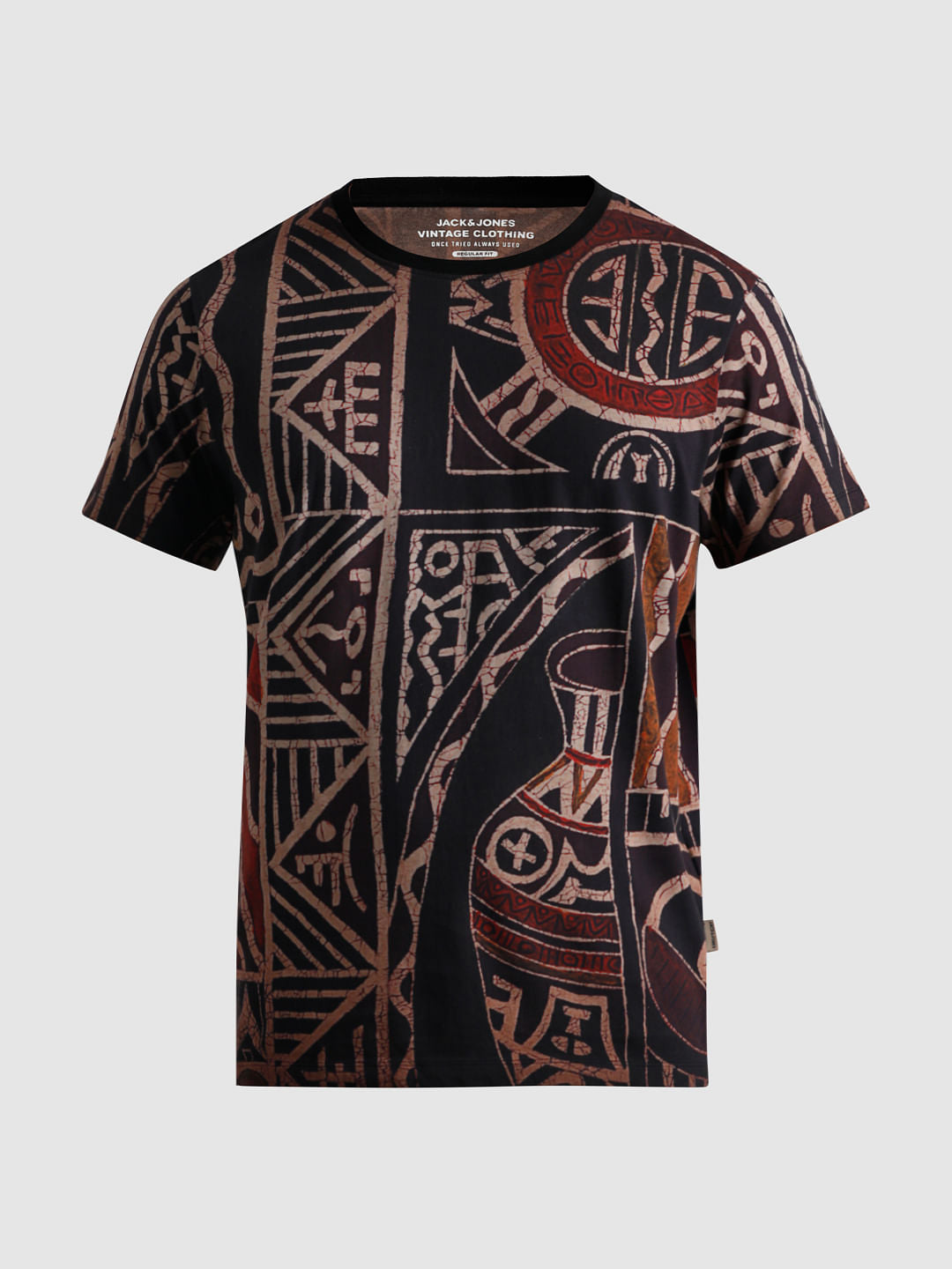 Black Abstract Print T-shirt