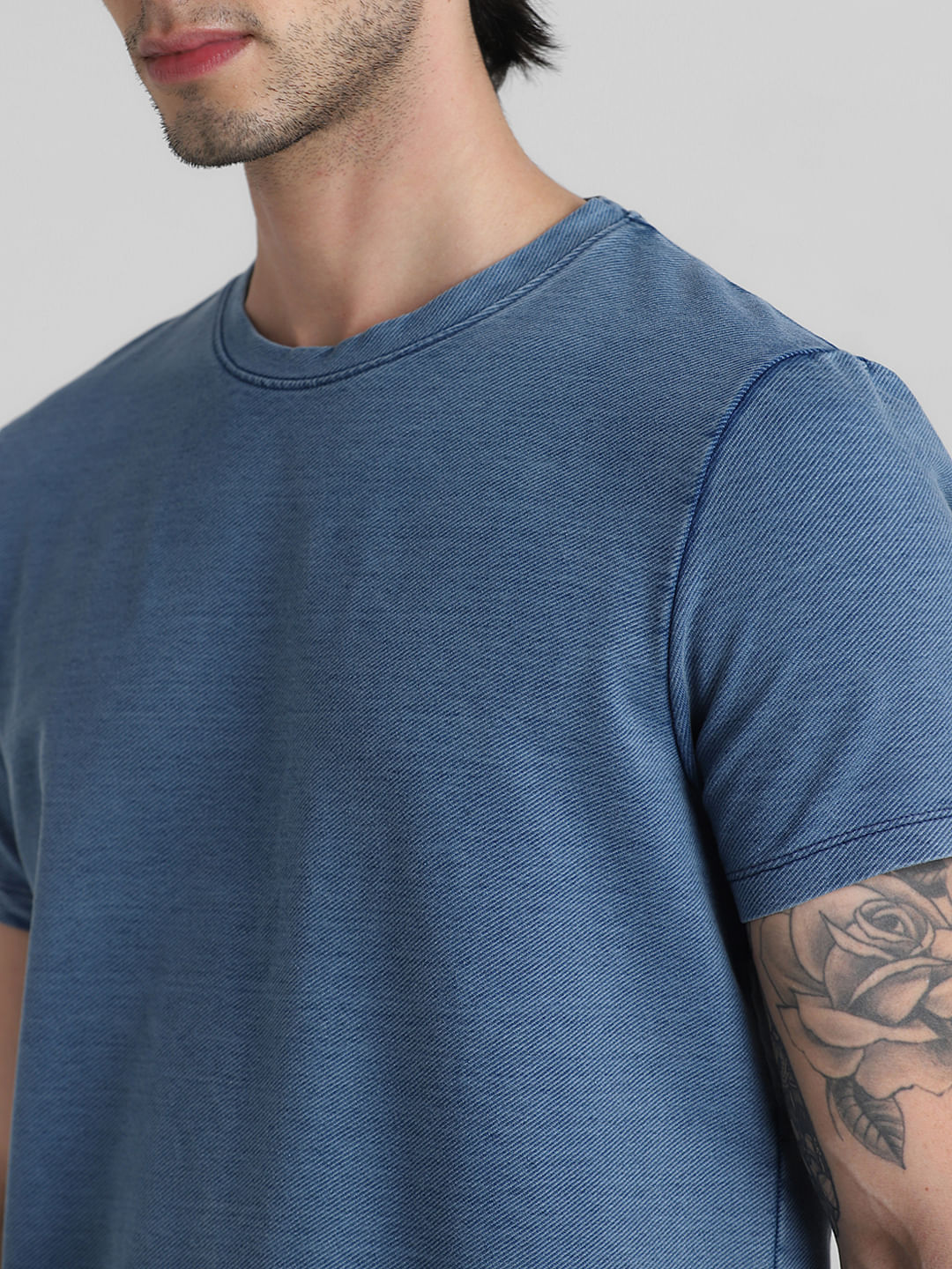 Blue Washed Knitted T-shirt
