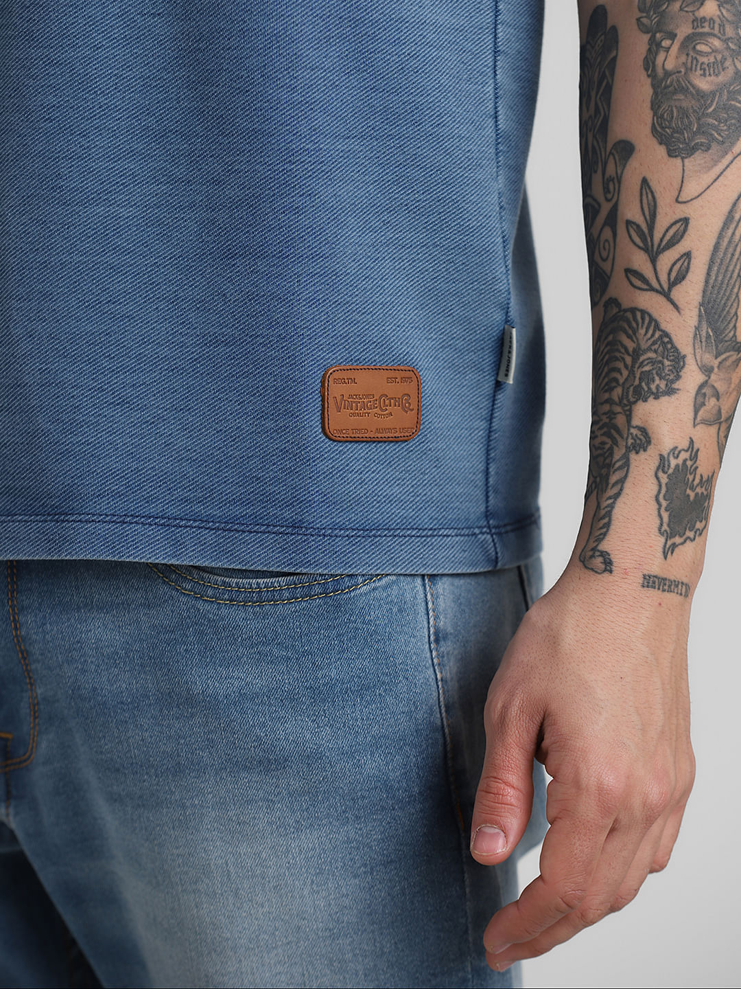 Blue Washed Knitted T-shirt