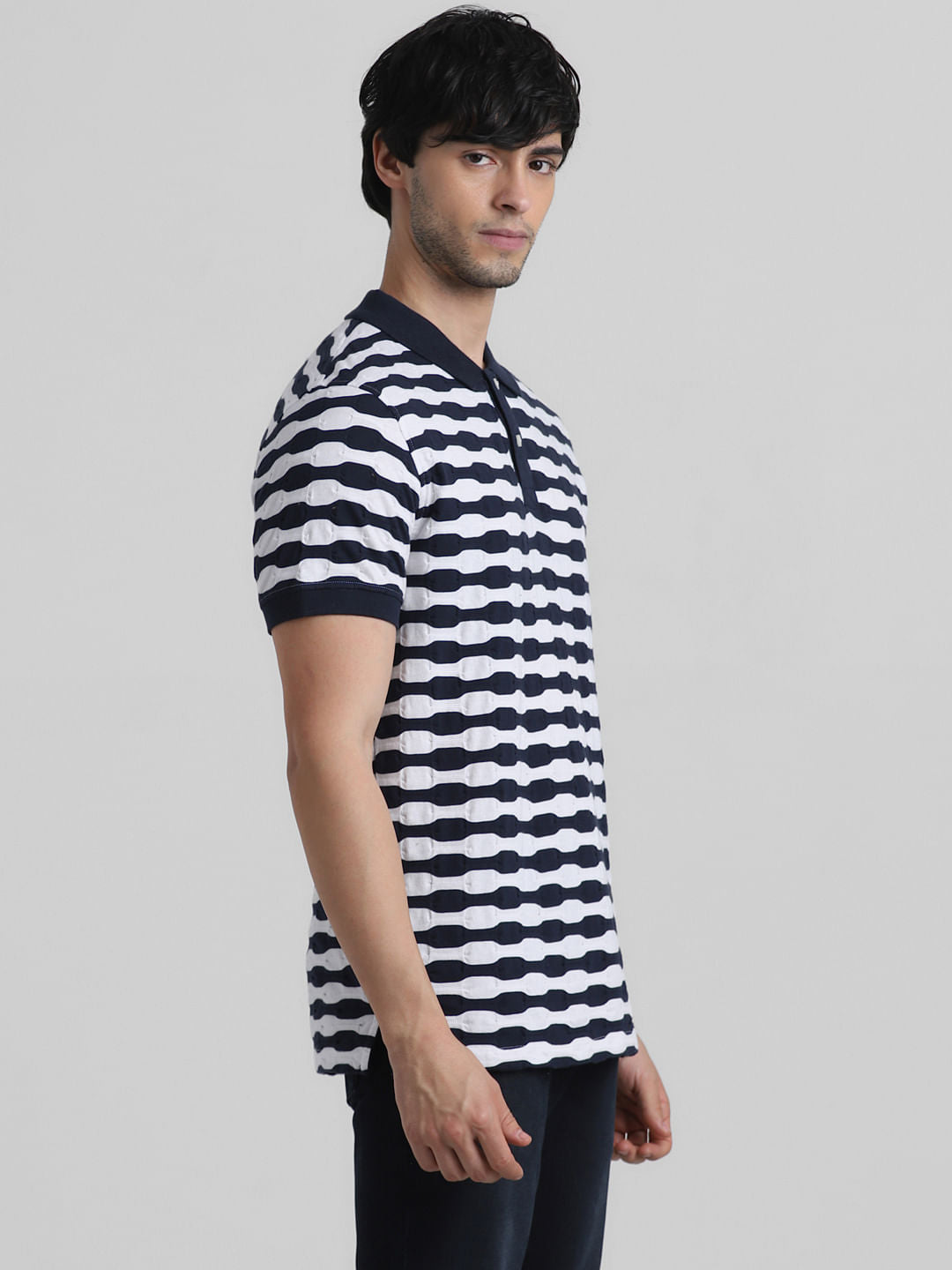 White Jacquard Polo T-shirt