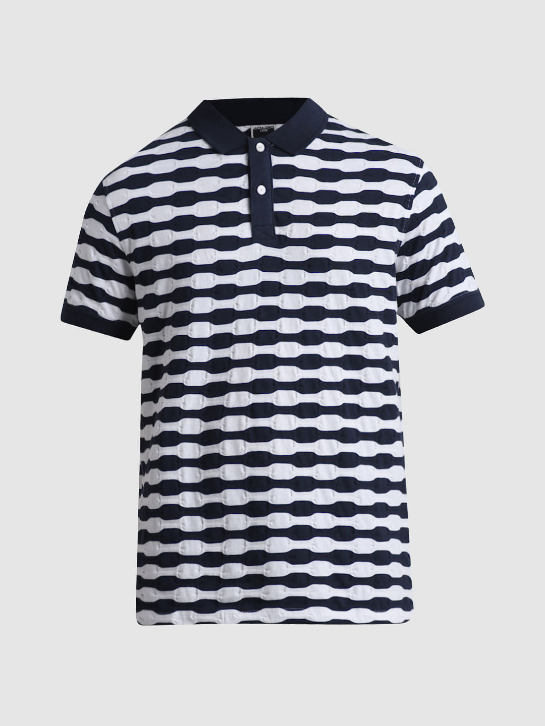 White Jacquard Polo T-shirt