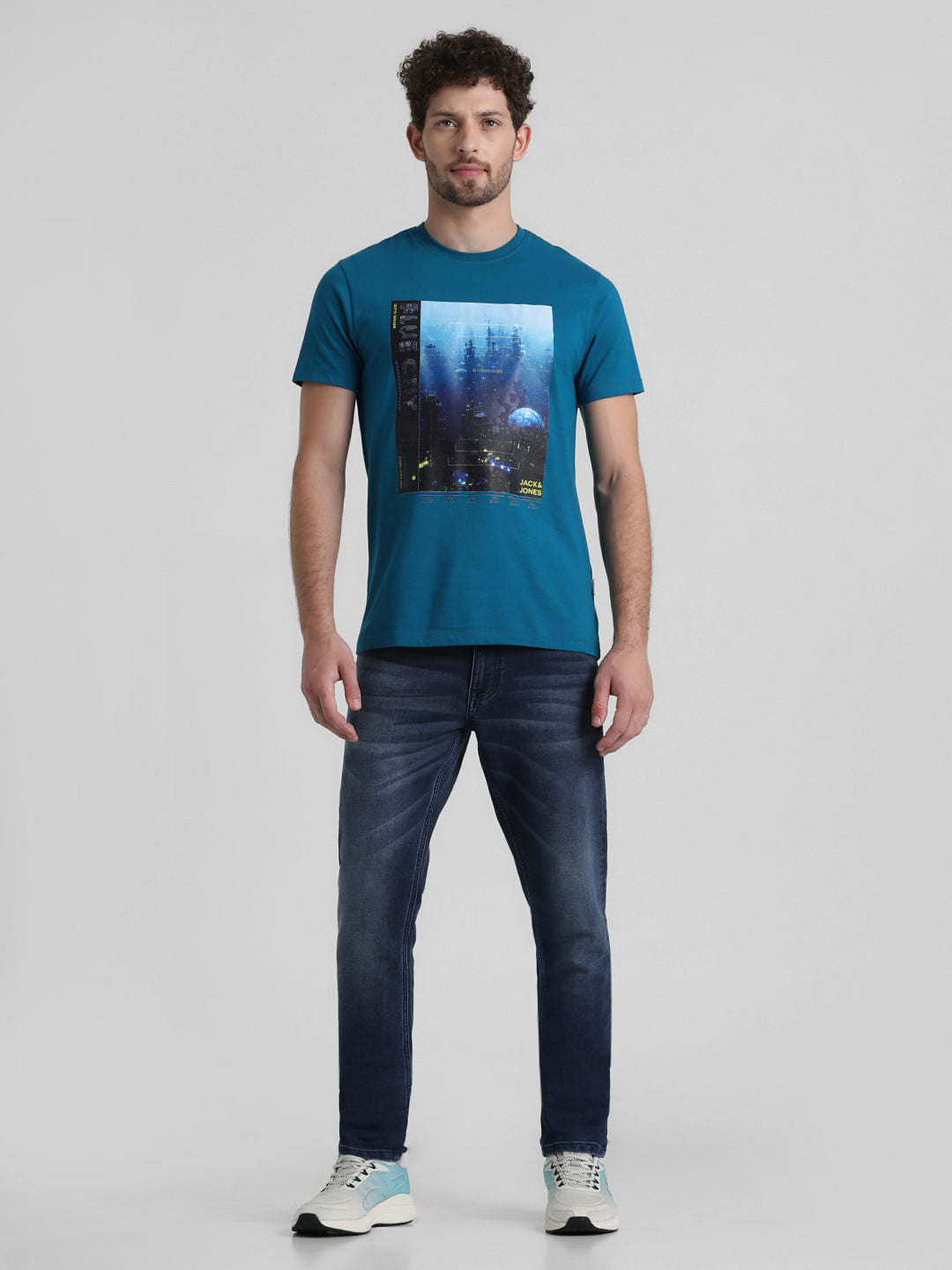Blue Graphic Print T-shirt