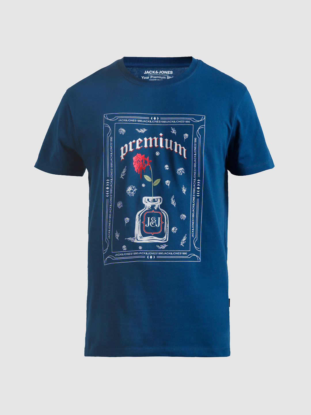 Green Printed Crew Neck T-shirt