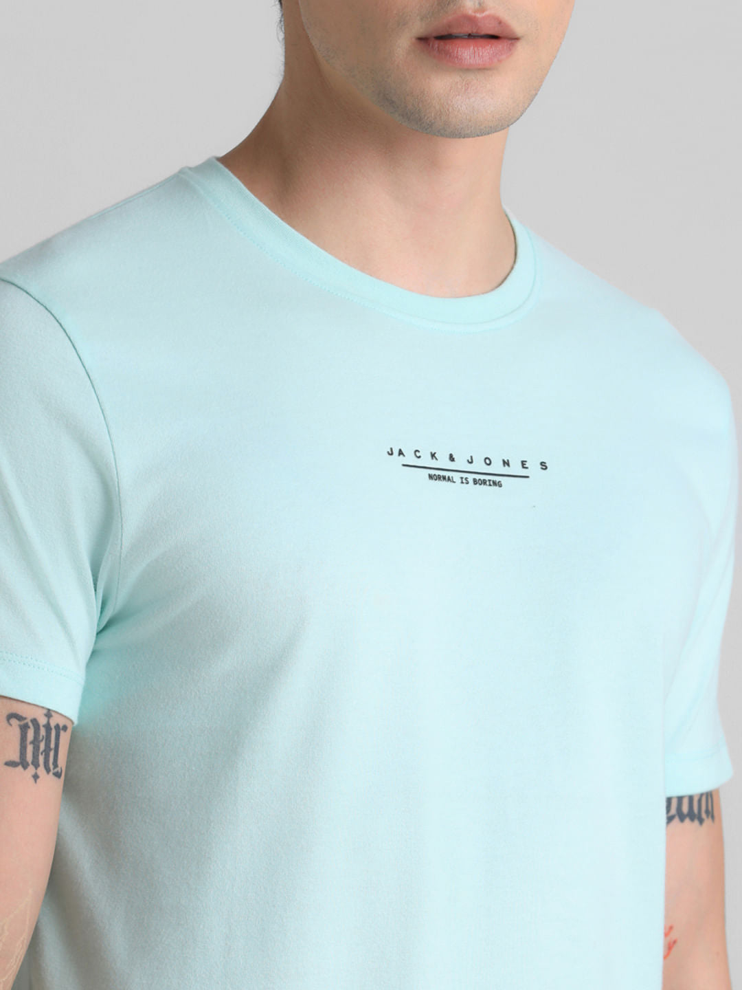 Green Logo Text Crew Neck T-shirt