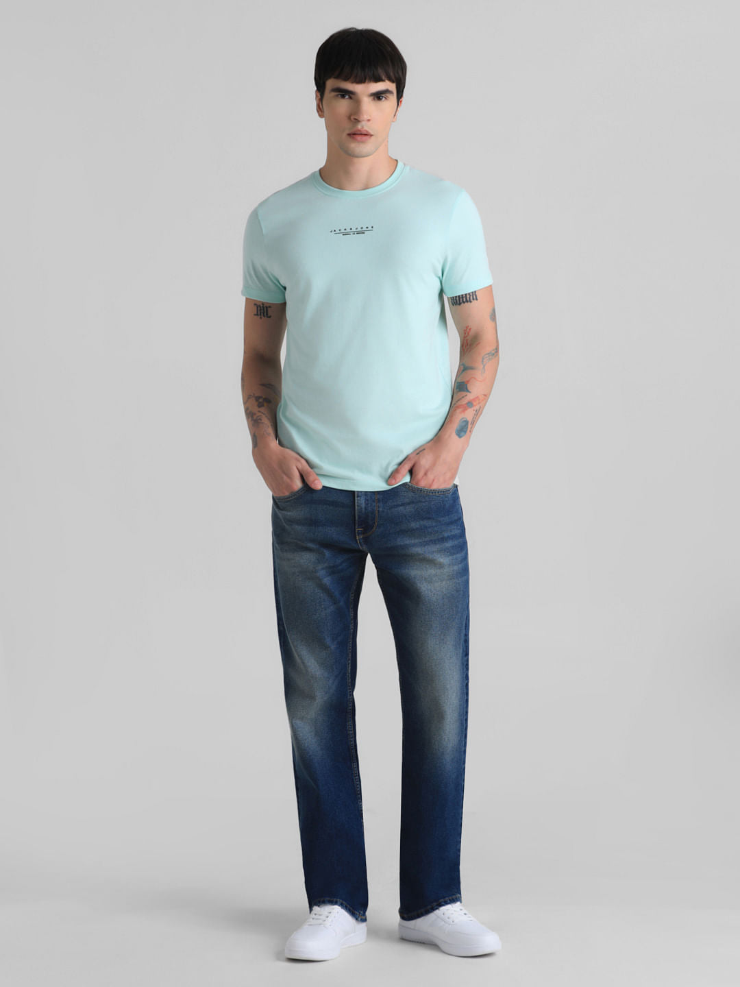 Green Logo Text Crew Neck T-shirt