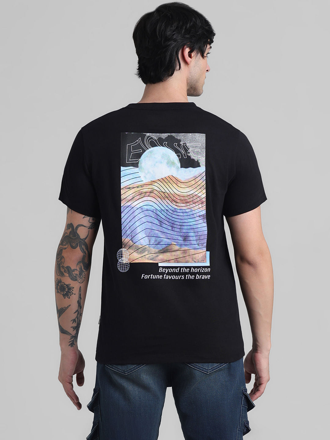 Black Graphic Print T-shirt