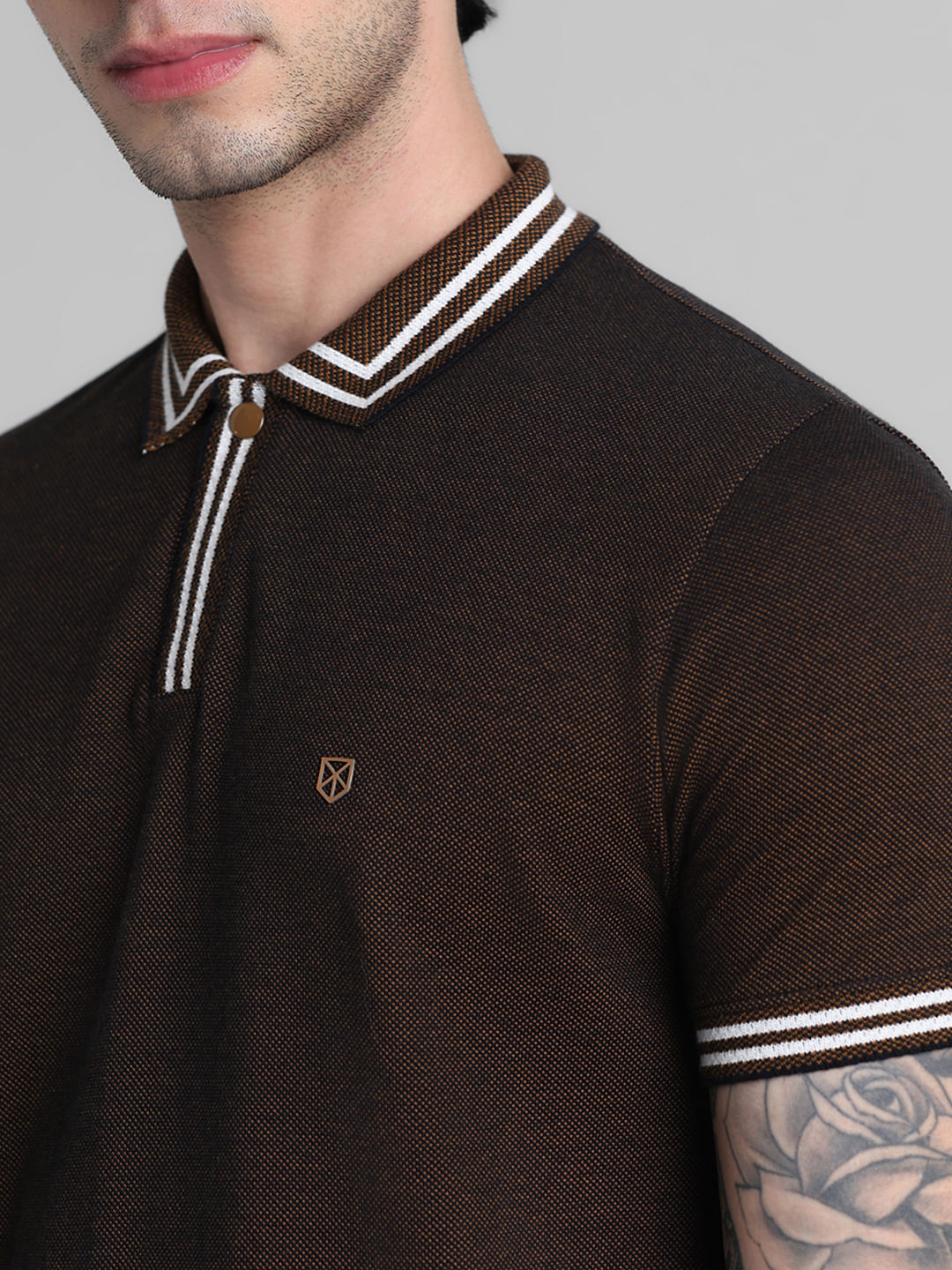 Golden Brown Cotton Polo