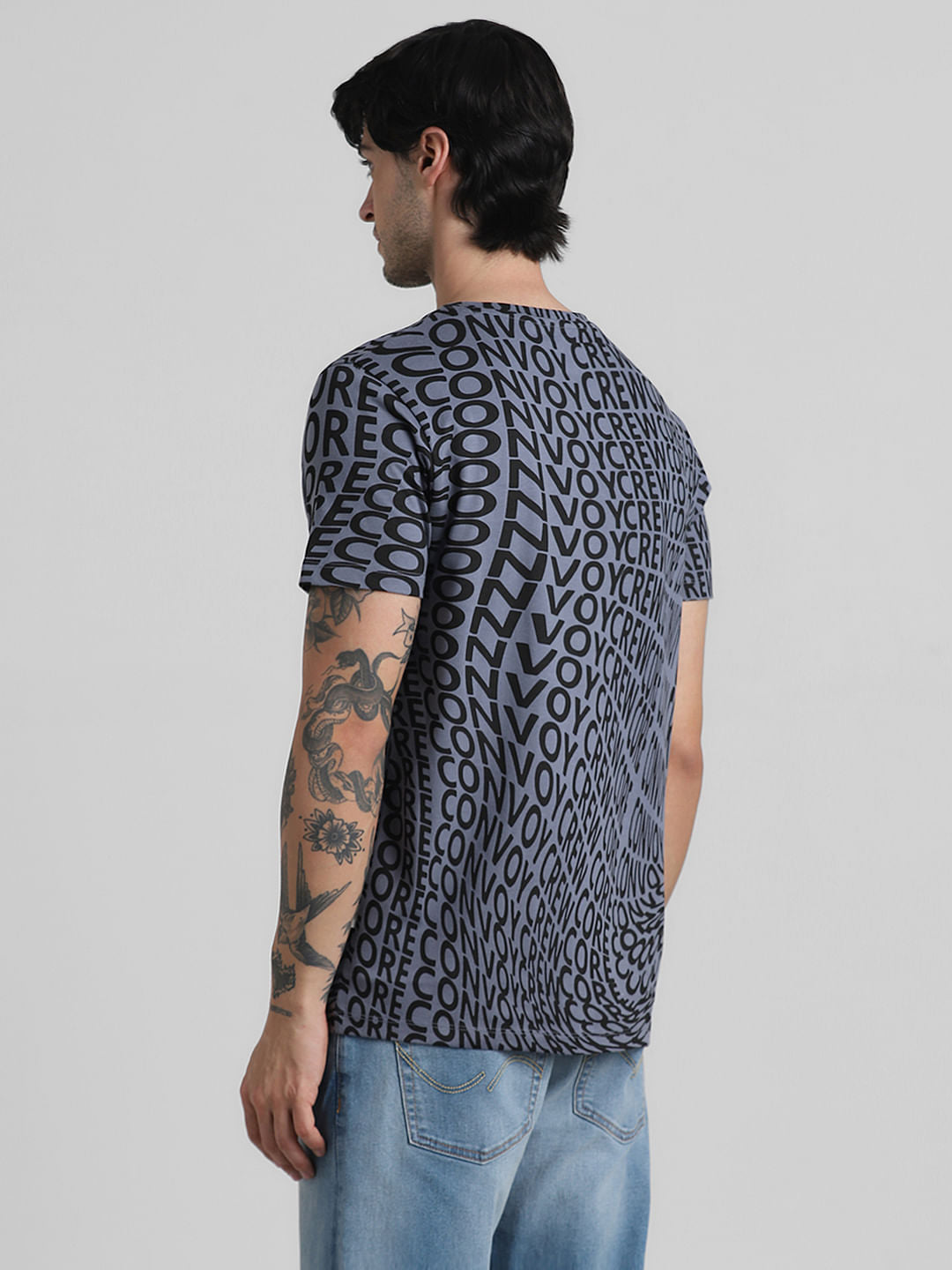 Grey Typographic Print T-shirt