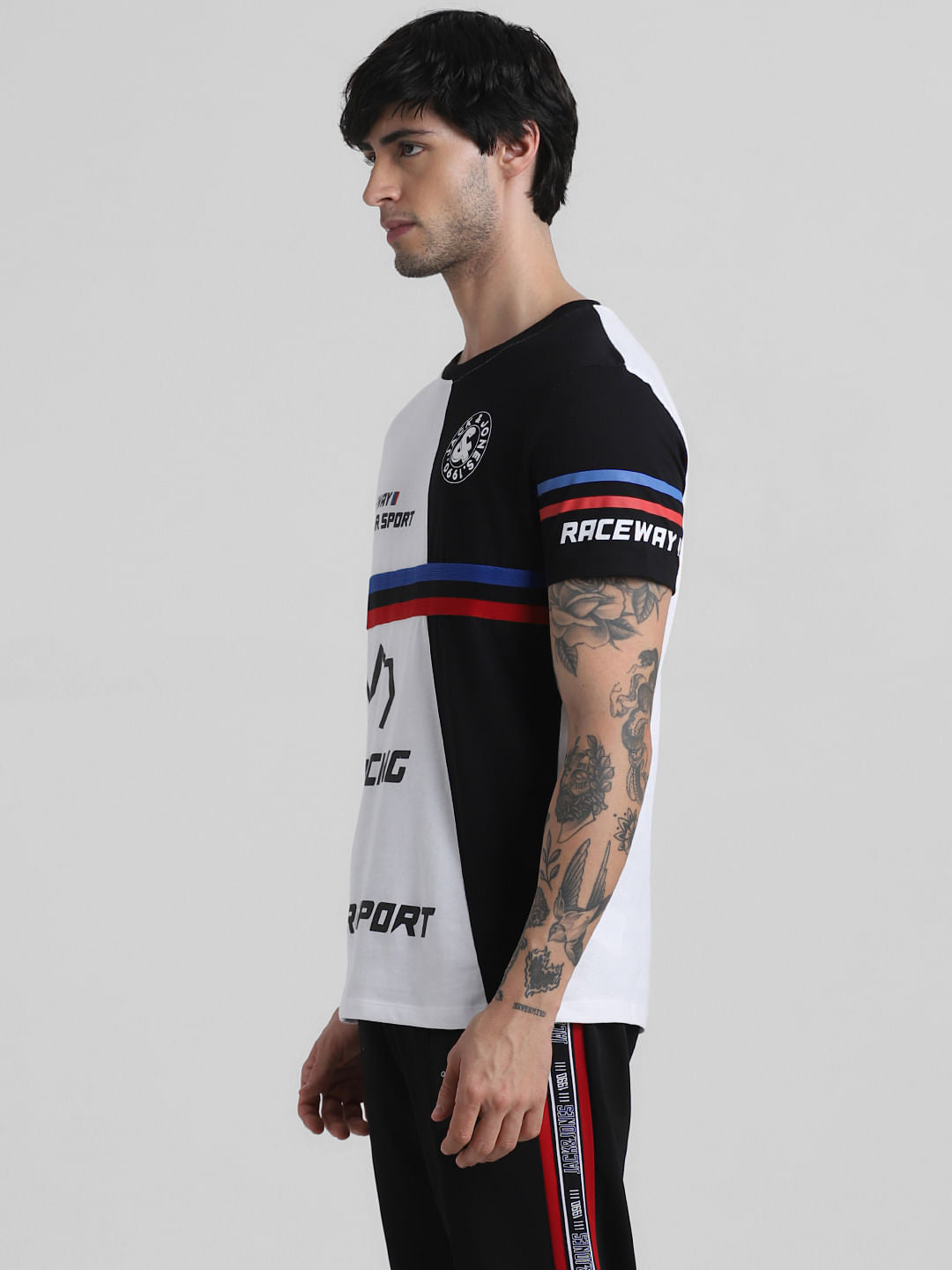 URBAN RACERS by White Colourblocked T-shirt