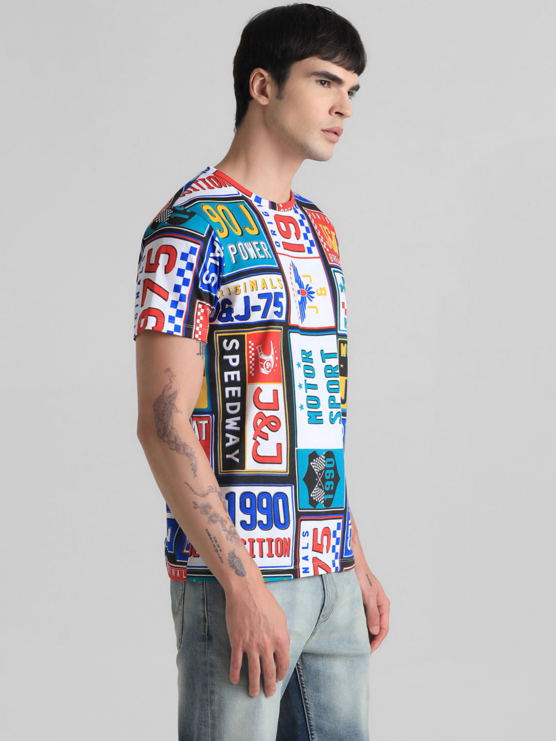 URBAN RACERS by JACK&JONES Multi-Colour Motorsport Print T-shirt