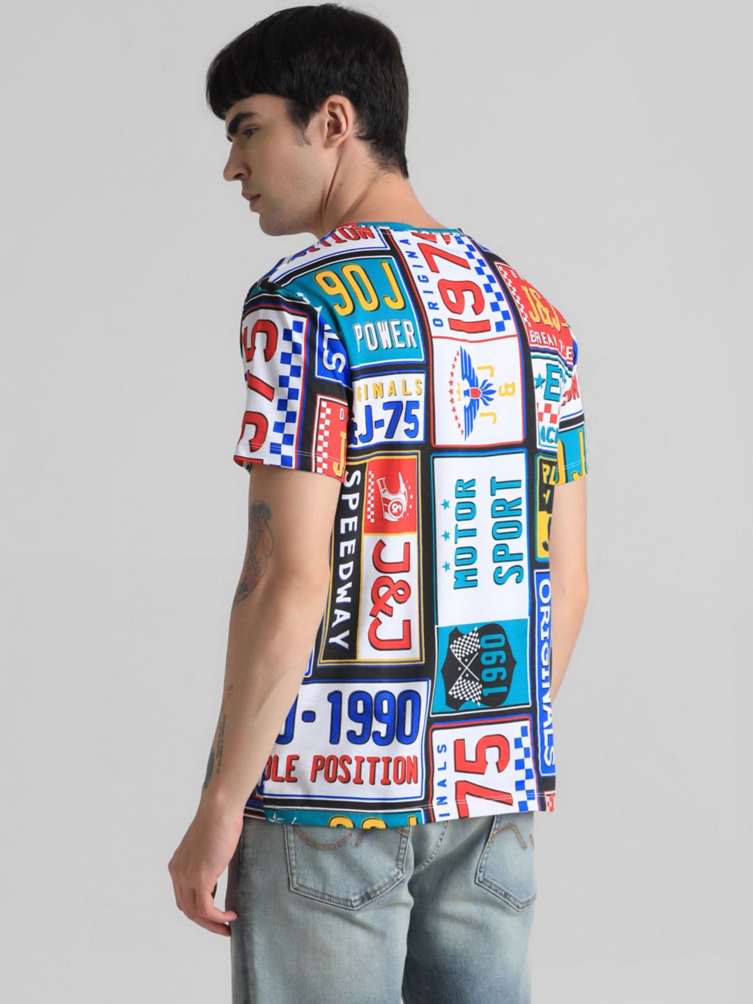 URBAN RACERS by JACK&JONES Multi-Colour Motorsport Print T-shirt