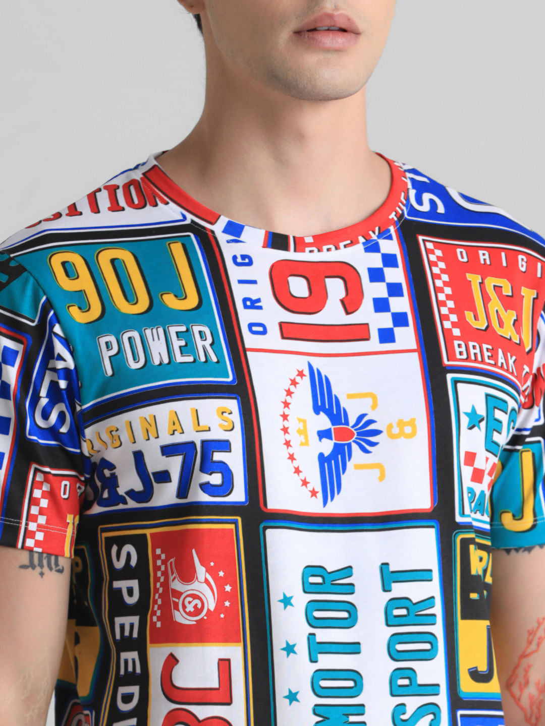 URBAN RACERS by JACK&JONES Multi-Colour Motorsport Print T-shirt