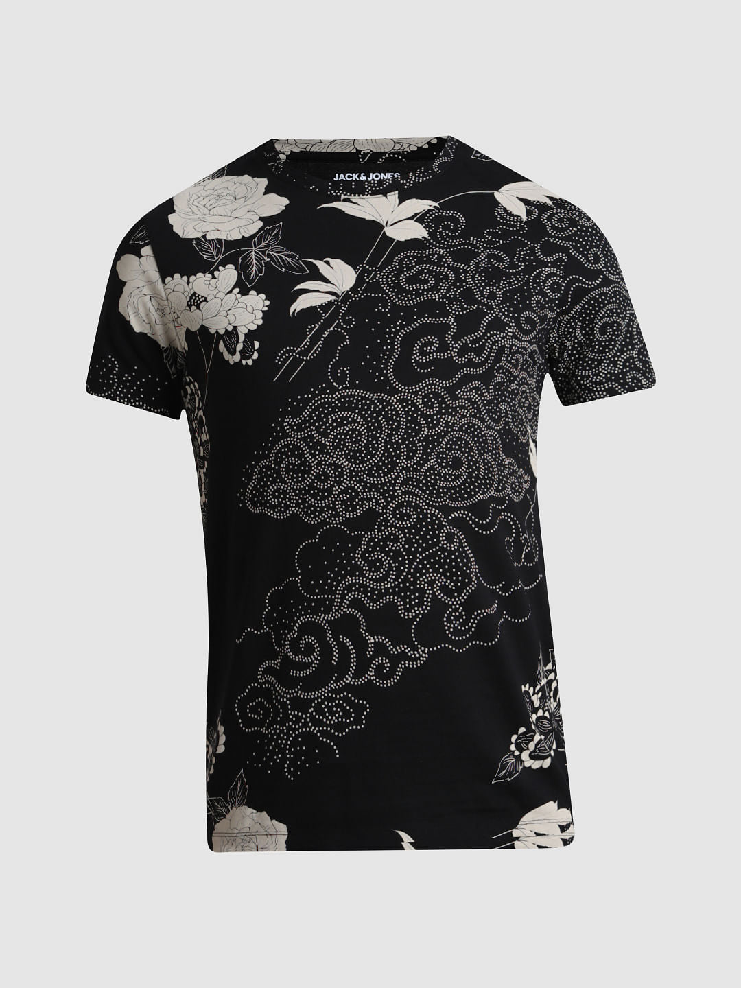 Black Floral Print T-shirt