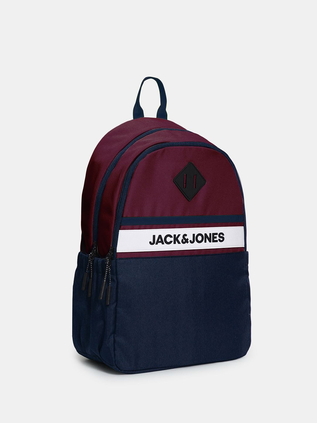 Navy Blue Colourblocked Backpack