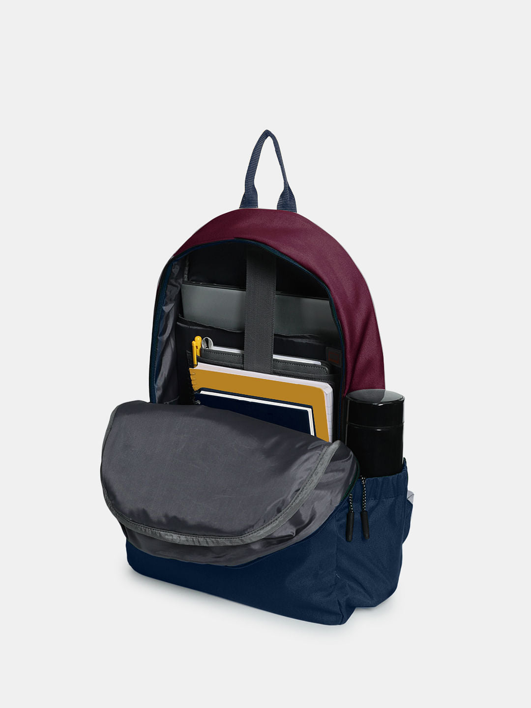 Navy Blue Colourblocked Backpack