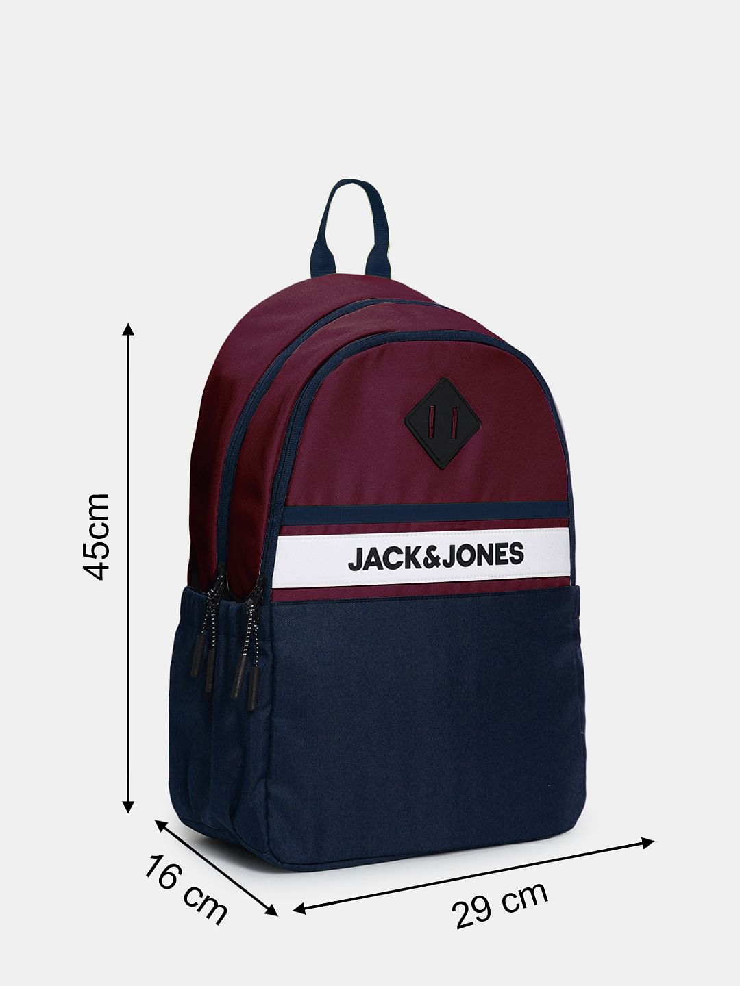Navy Blue Colourblocked Backpack